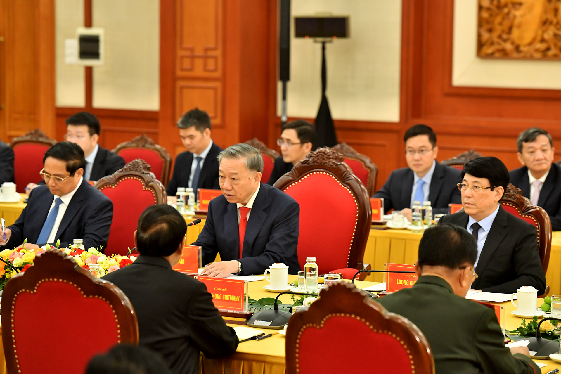 Tổng Bí thư, Chủ tịch nước Tô Lâm phát biểu tại cuộc gặp. Tổng Bí thư, Chủ tịch nước Tô Lâm phát biểu tại cuộc gặp.