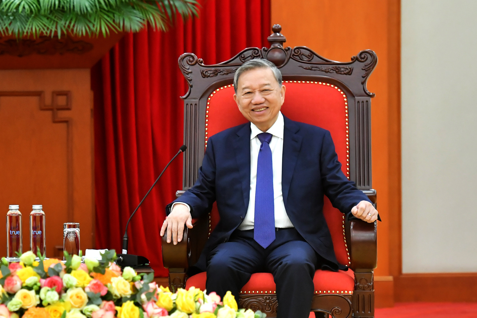 Tổng Bí thư Tô Lâm phát biểu tại buổi tiếp.