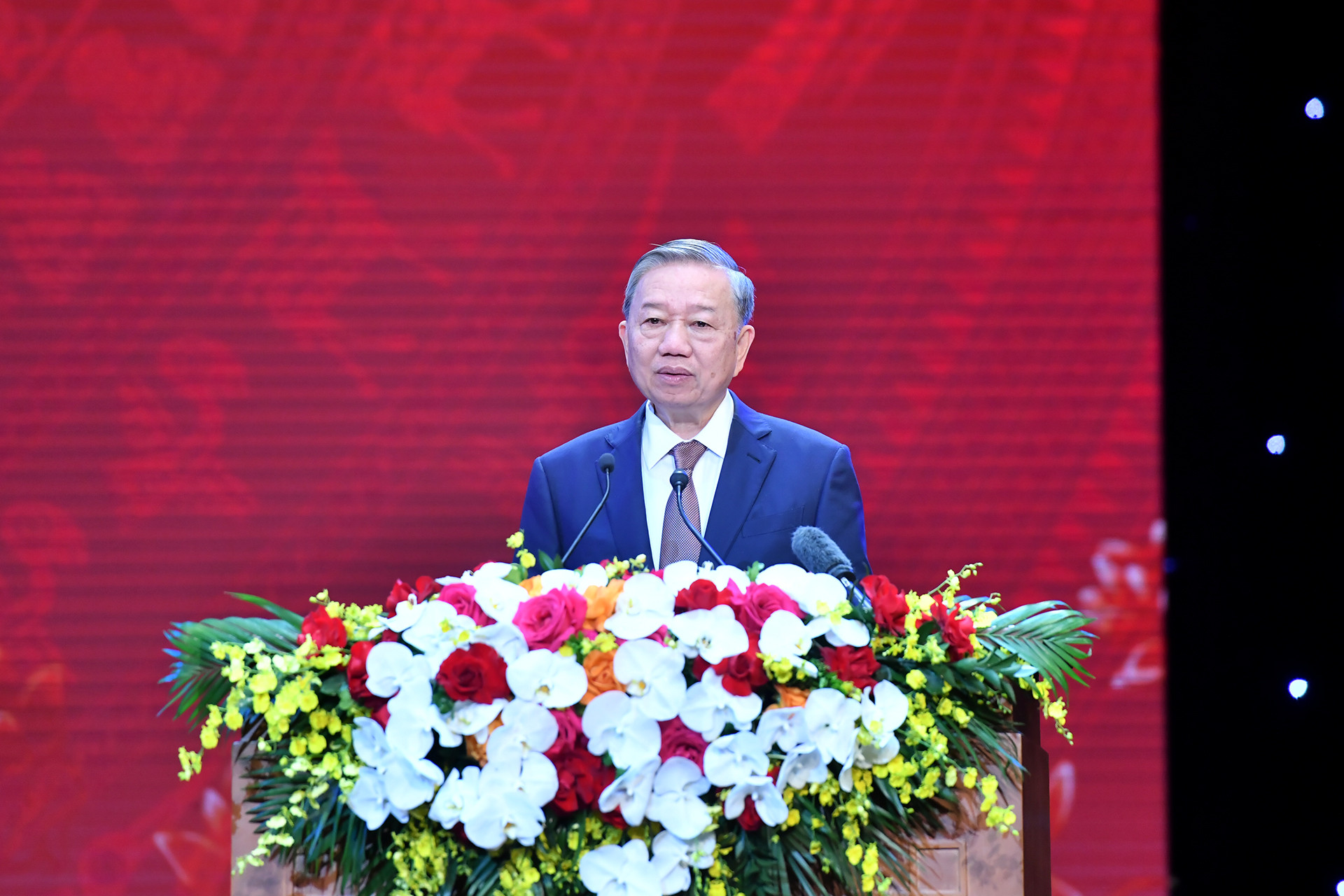 Tổng Bí thư Tô Lâm phát biểu tại buổi gặp mặt.