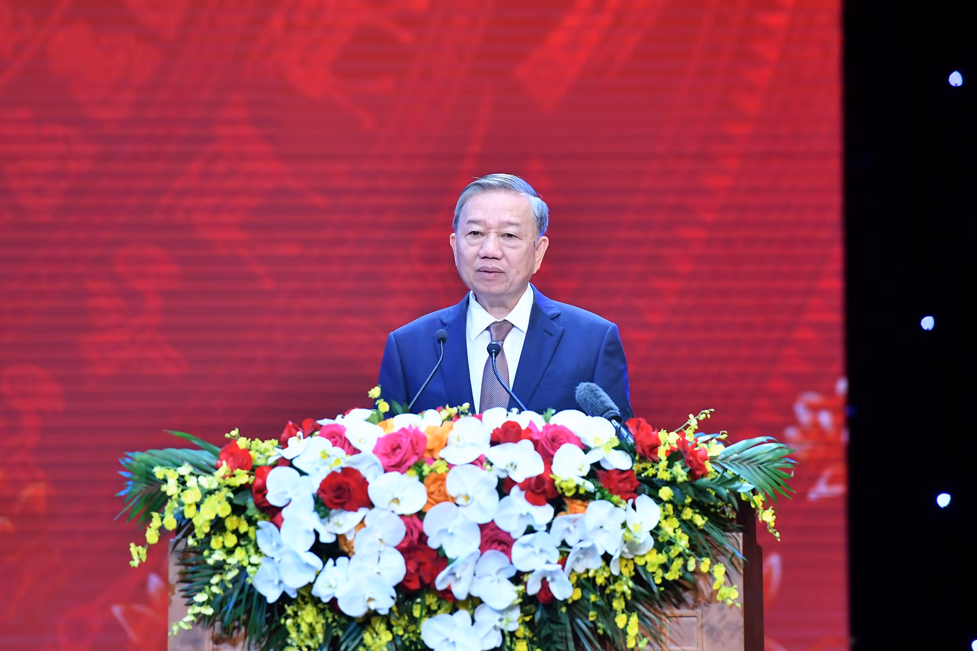 Tổng Bí thư Tô Lâm phát biểu tại buổi gặp mặt.