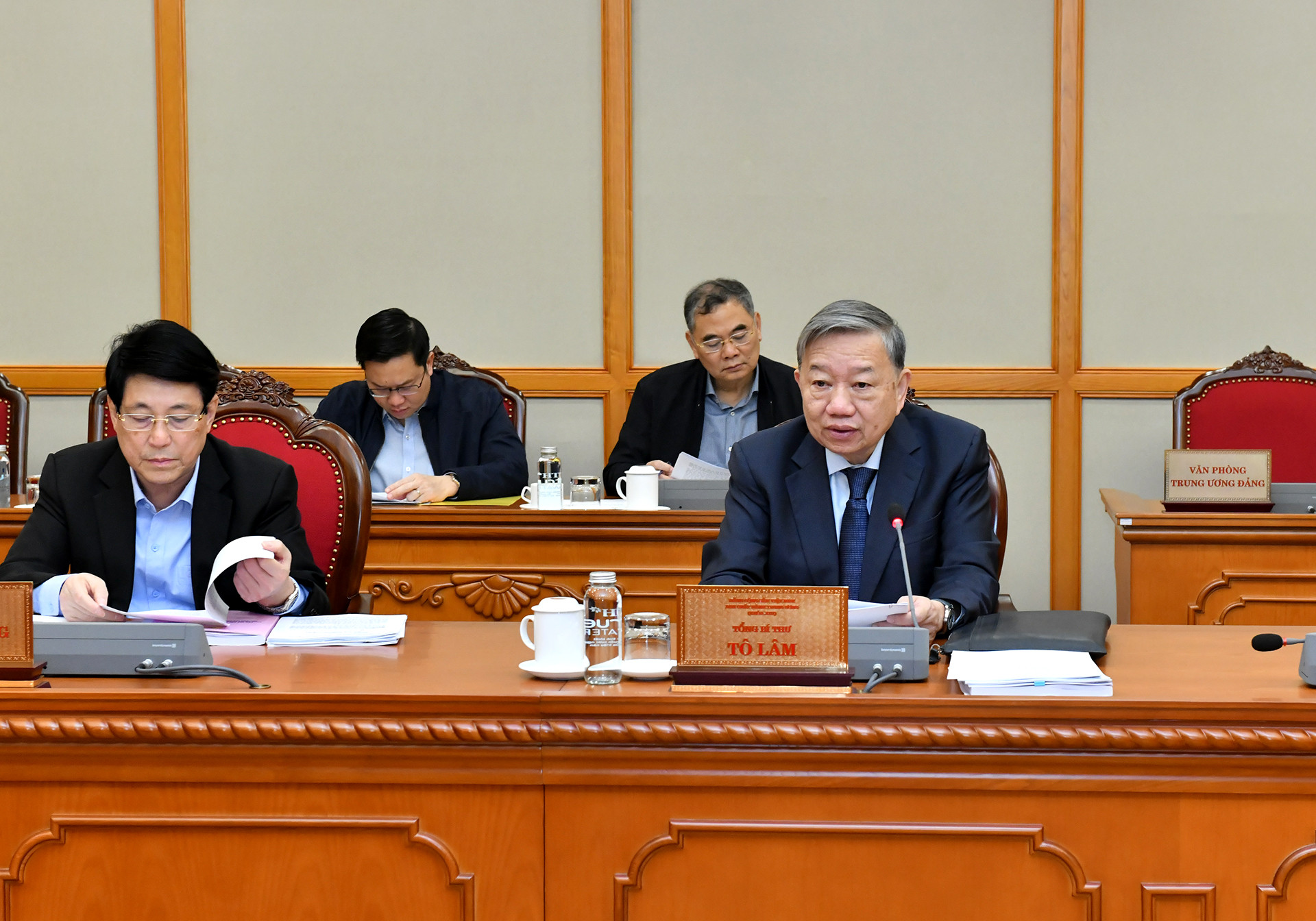 Tổng Bí thư Tô Lâm, Trưởng Ban Chỉ đạo phát biểu chỉ đạo phiên họp.