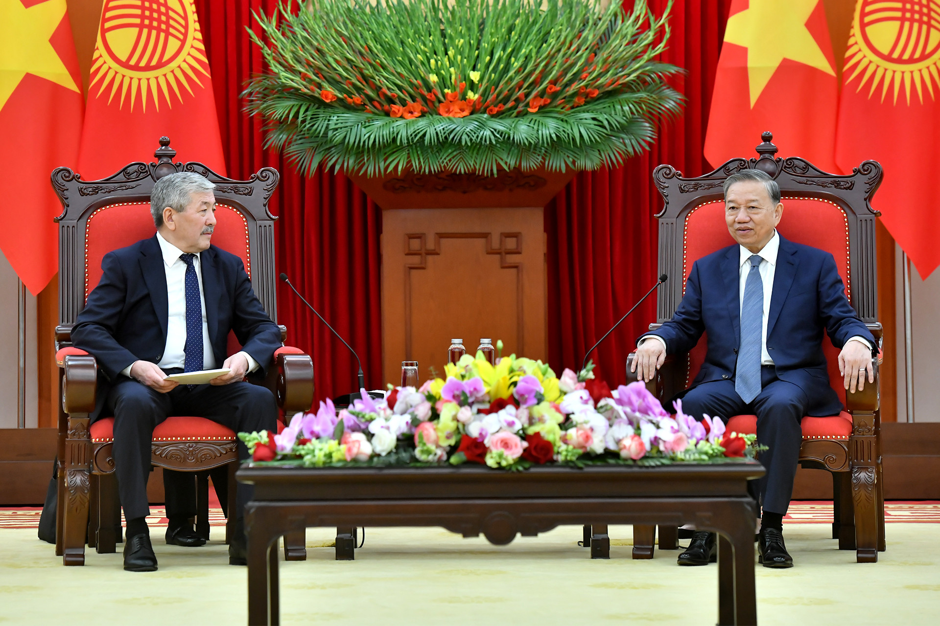 Tổng Bí thư Tô Lâm tiếp Thủ tướng Cộng hòa Kyrgyzstan Adylbek Kasymaliev.