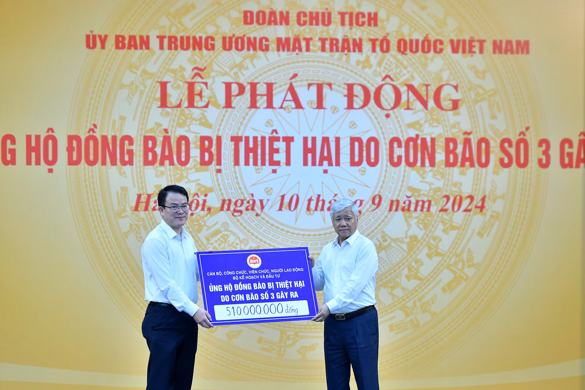 Các cơ quan, tổ chức, đơn vị ủng hộ đồng bào bị thiệt hại do cơn bão số 3.