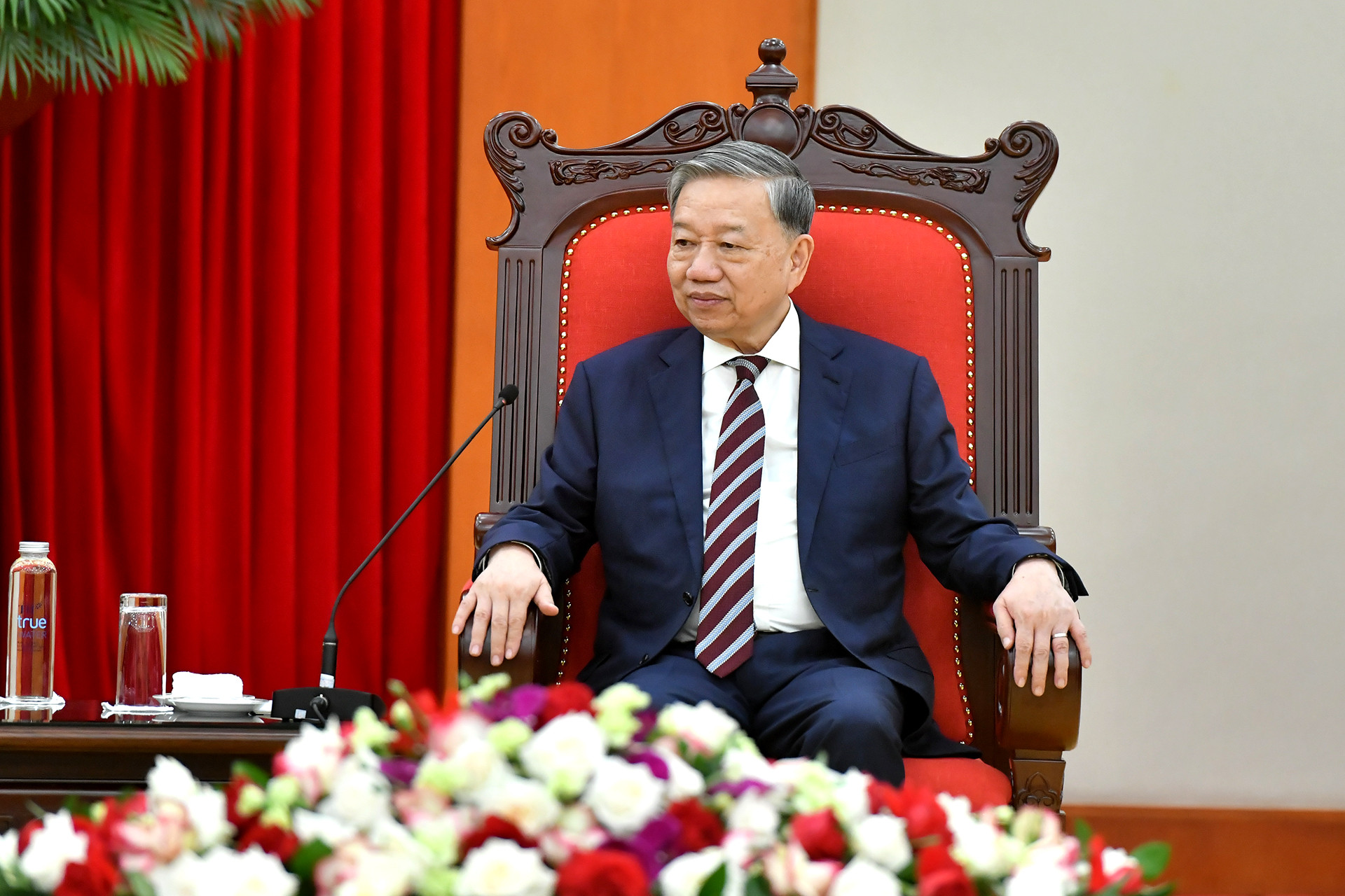 Tổng Bí thư Tô Lâm phát biểu tại buổi tiếp.