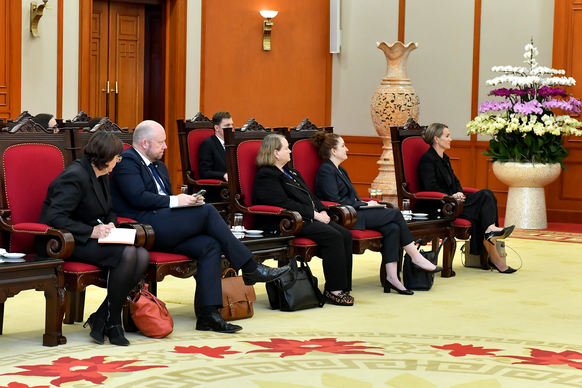 Các đại biểu New Zealand tham dự buổi tiếp.