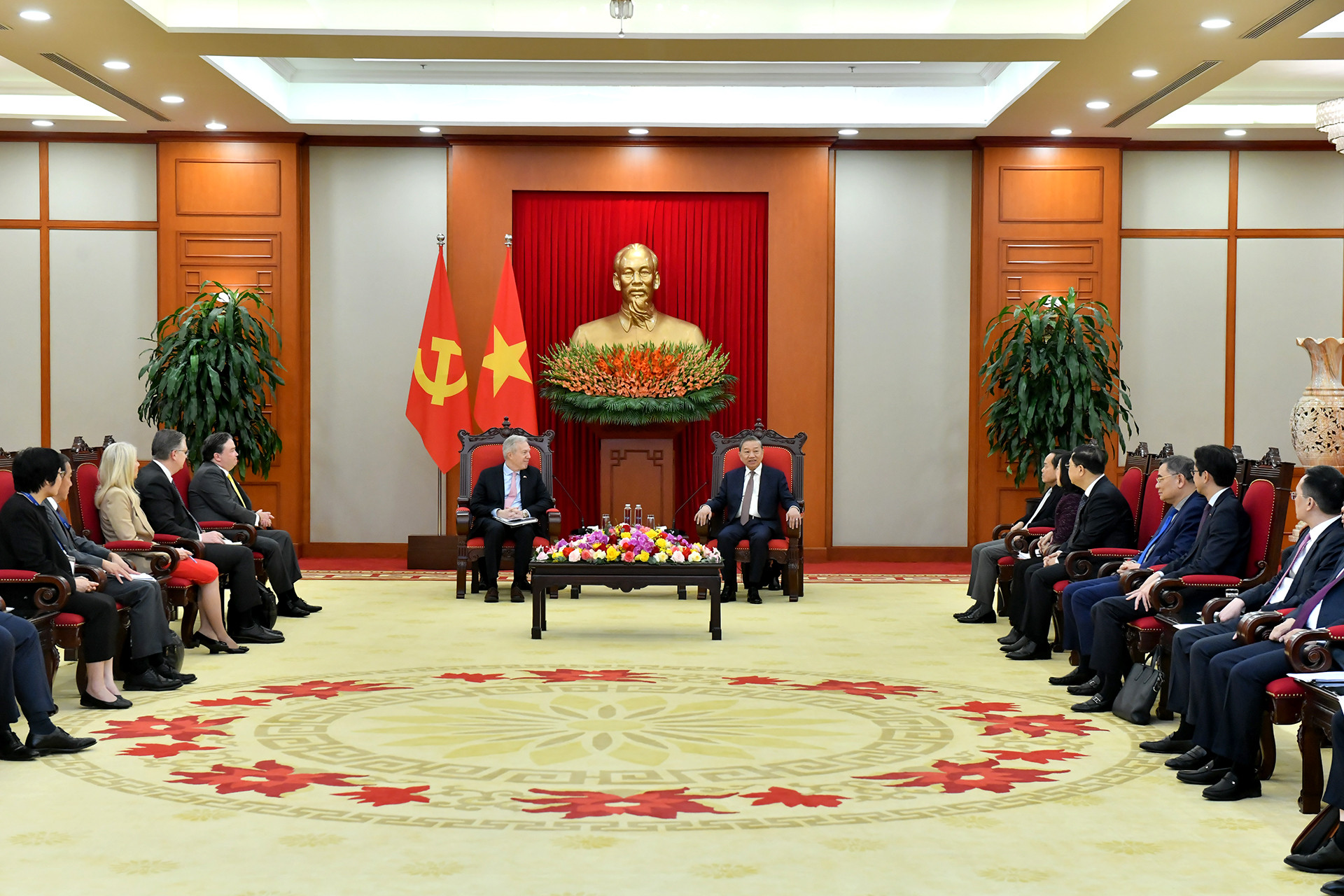 Quang cảnh buổi tiếp tại Trụ sở Trung ương Đảng.