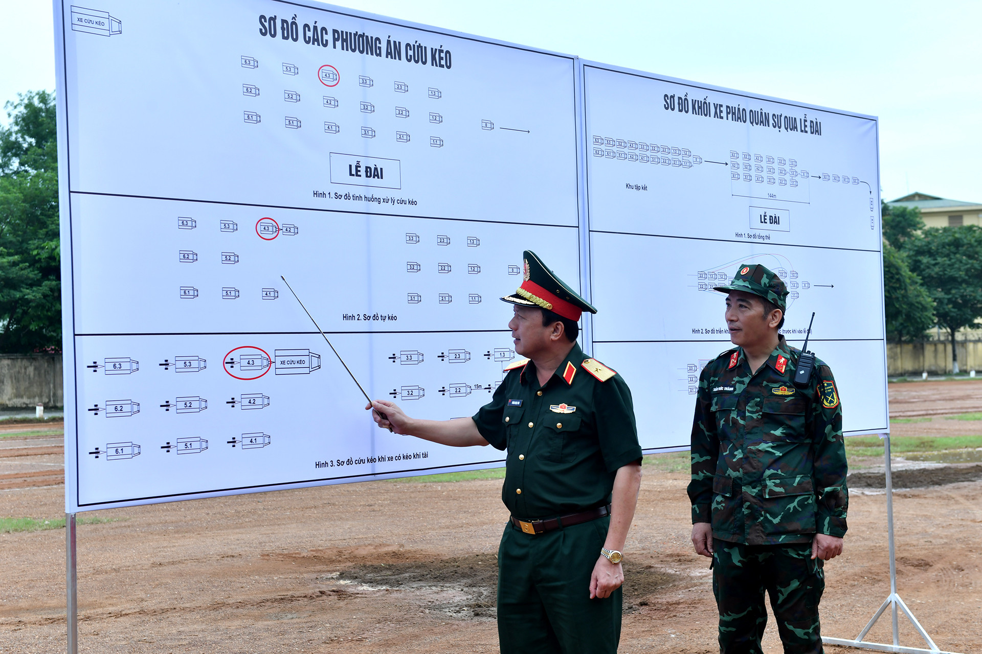 Tổ chức rút kinh nghiệm, trao đổi các phương án triển khai tại bãi tập.