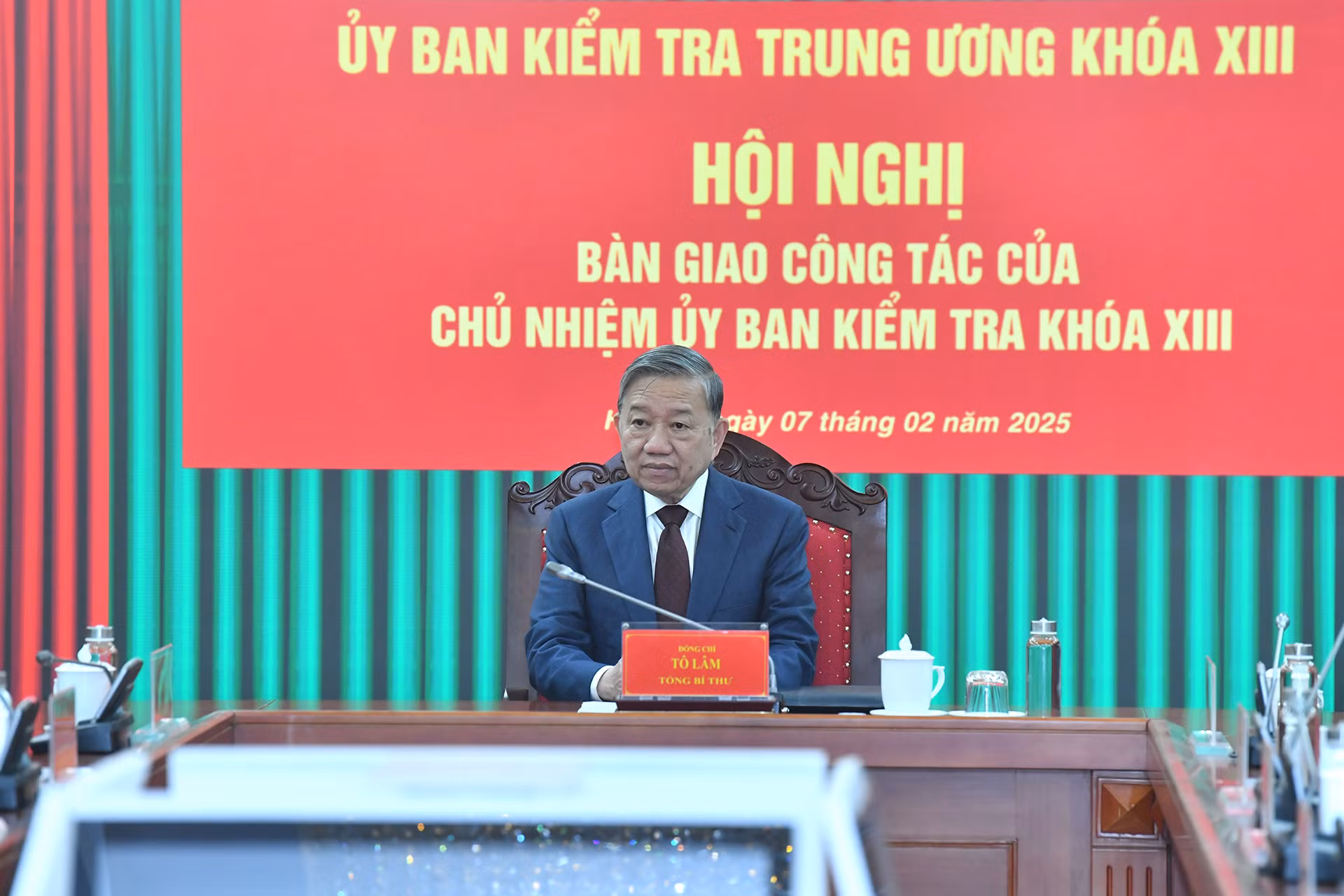 Tổng Bí thư Tô Lâm chủ trì Hội nghị bàn giao công tác của Chủ nhiệm Ủy ban Kiểm tra Trung ương.