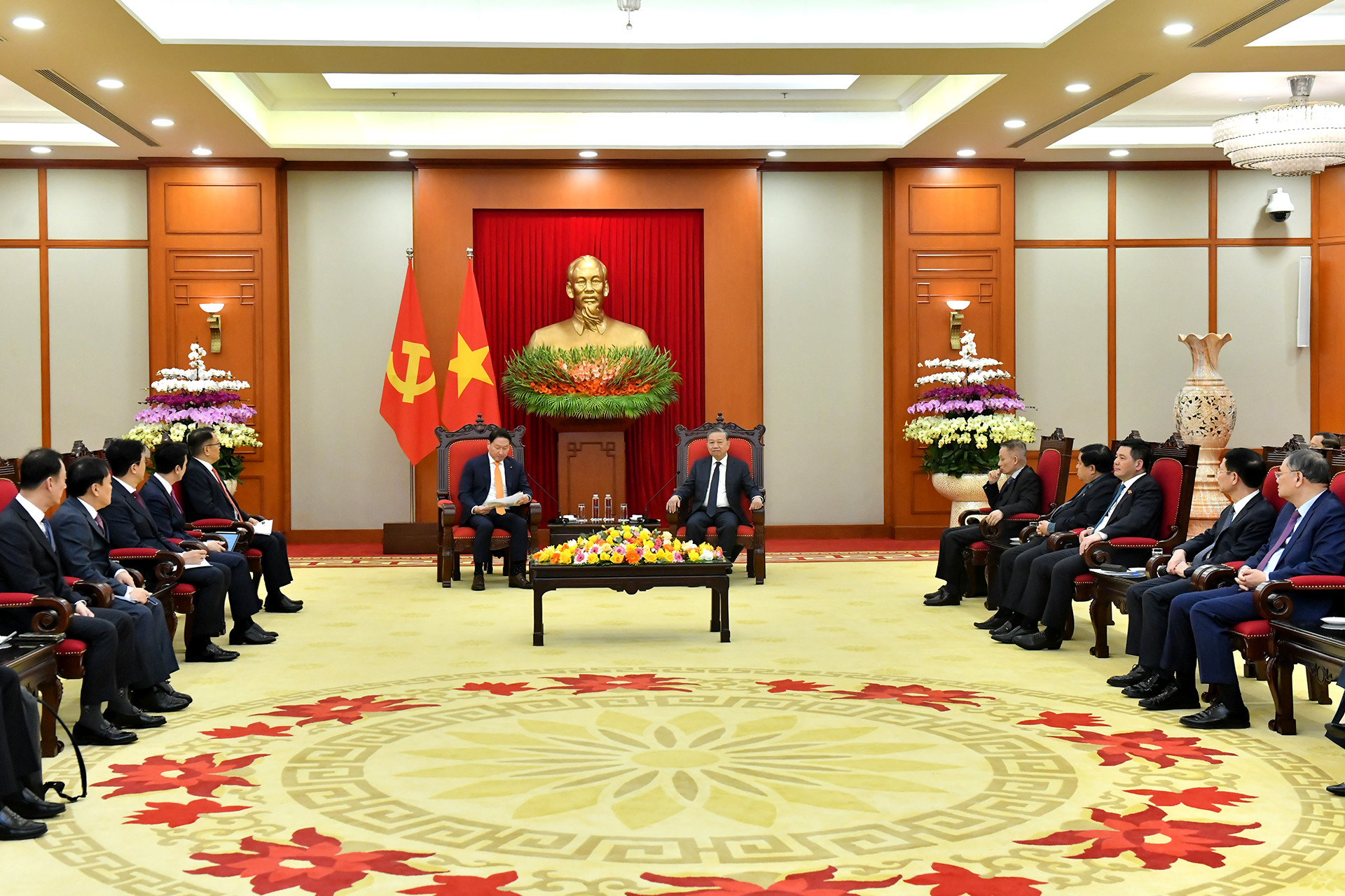 Quang cảnh buổi tiếp tại Trụ sở Trung ương Đảng.