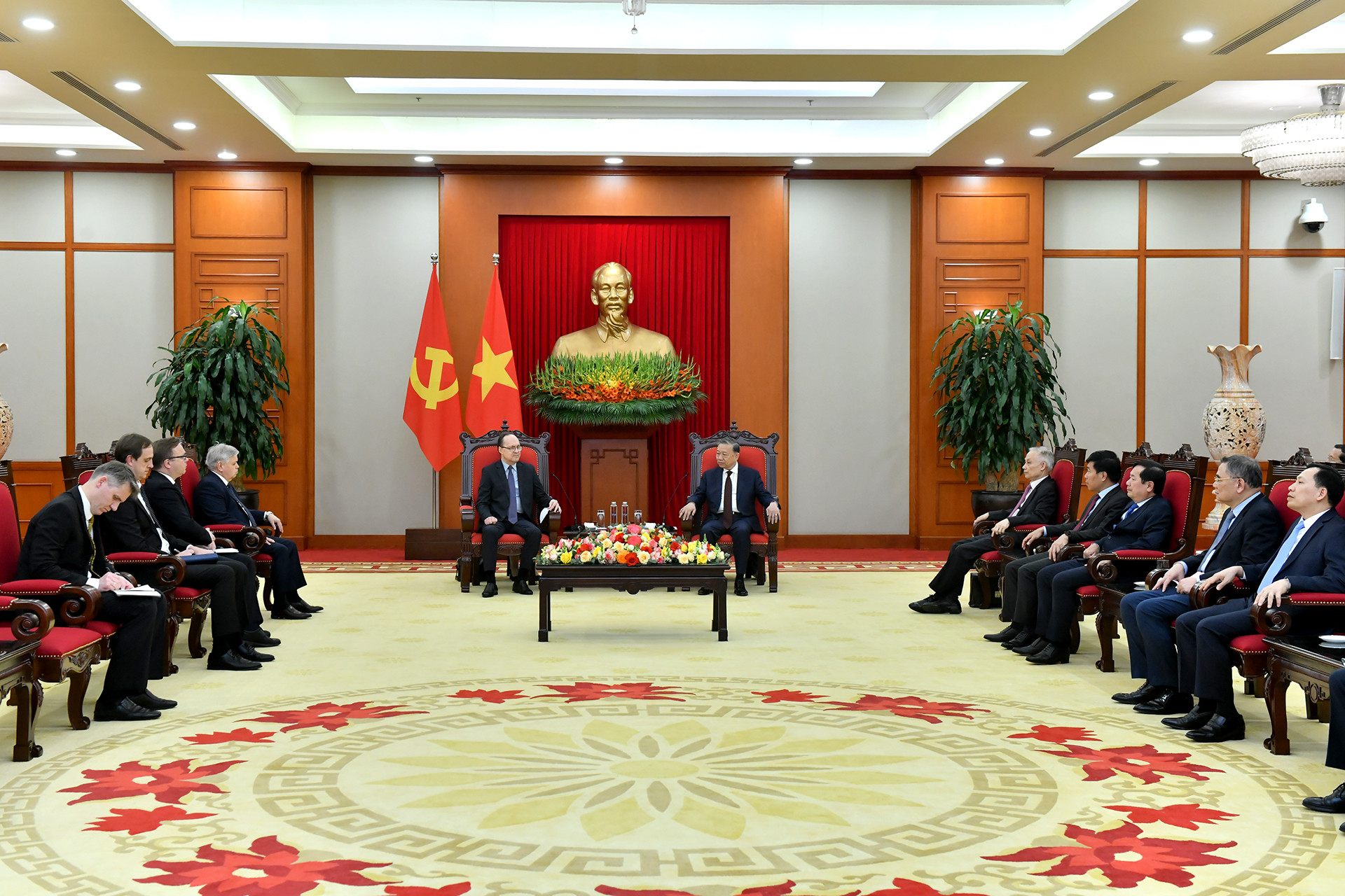 Quang cảnh buổi tiếp tại Trụ sở Trung ương Đảng.