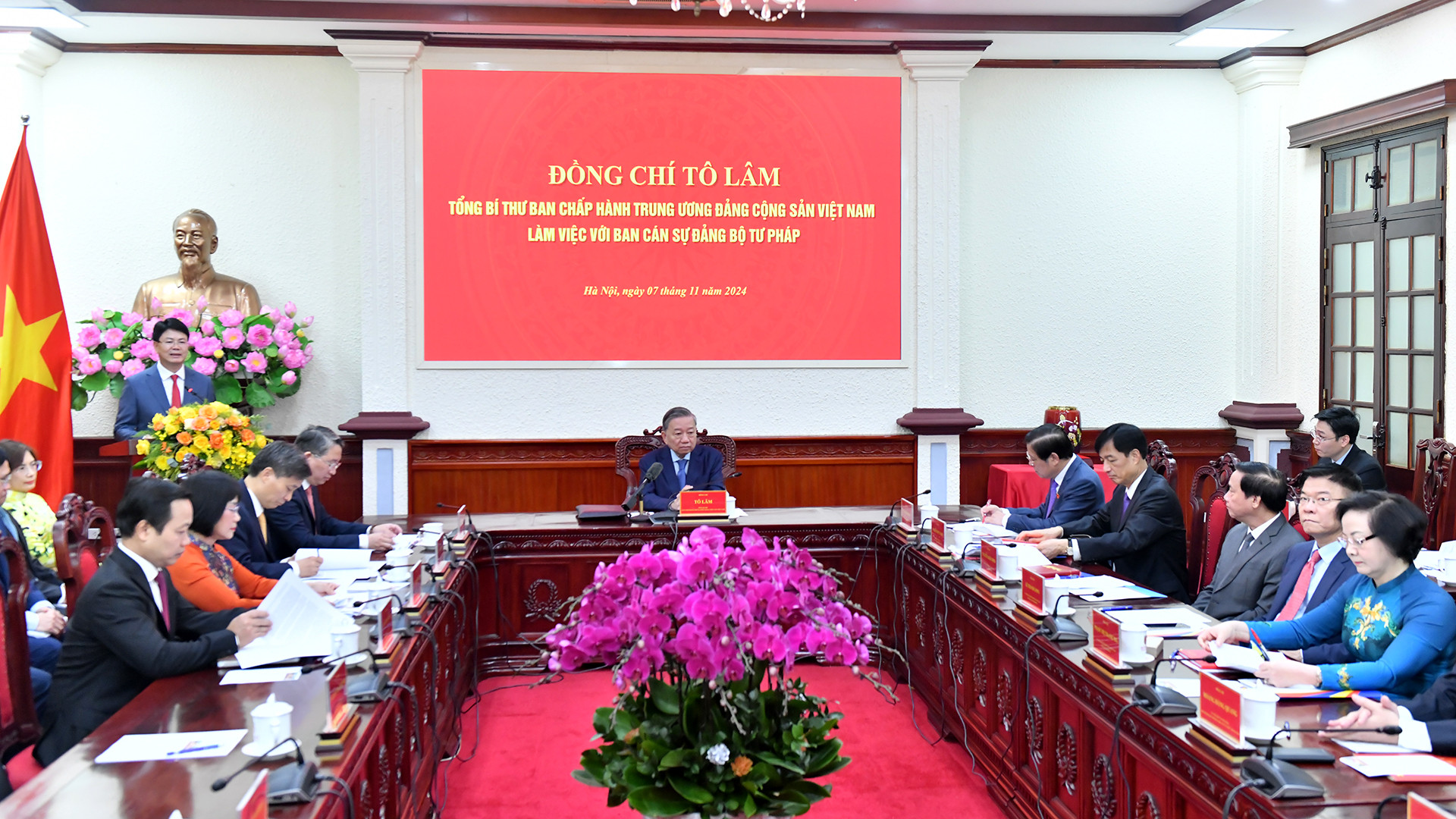 [Ảnh] Tổng Bí thư Tô Lâm làm việc với Ban Cán sự Đảng Bộ Tư pháp ảnh 3