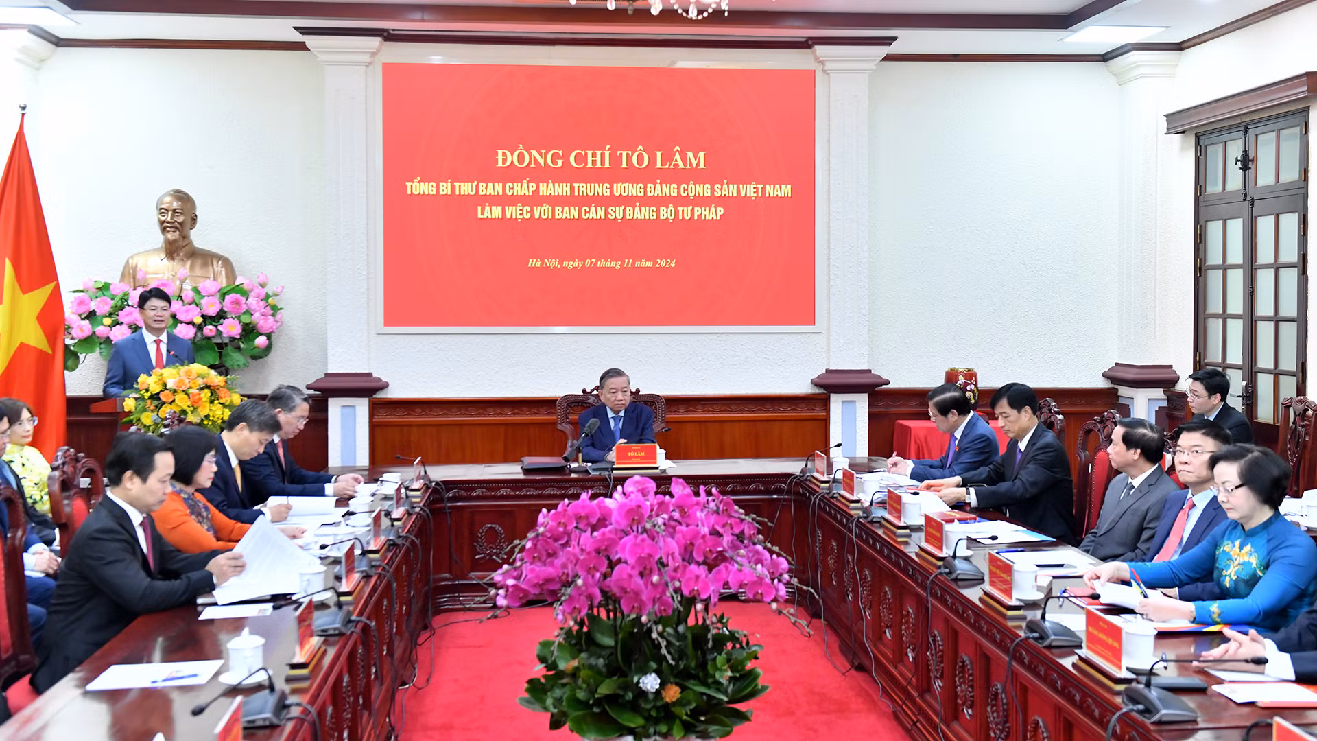 [Ảnh] Tổng Bí thư Tô Lâm làm việc với Ban Cán sự Đảng Bộ Tư pháp ảnh 3