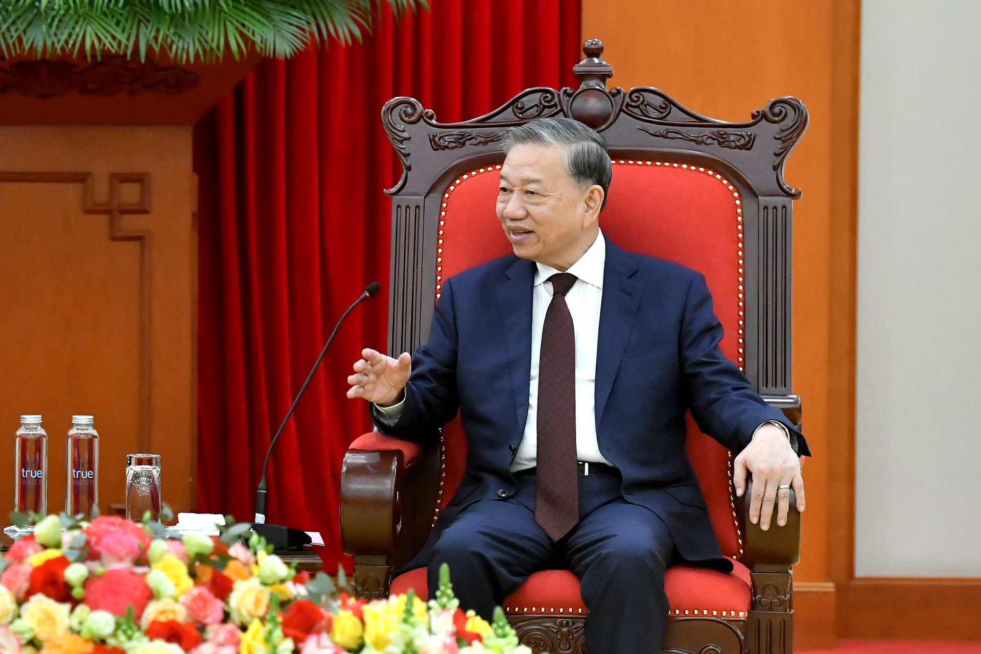 Tổng Bí thư Tô Lâm phát biểu tại buổi tiếp.