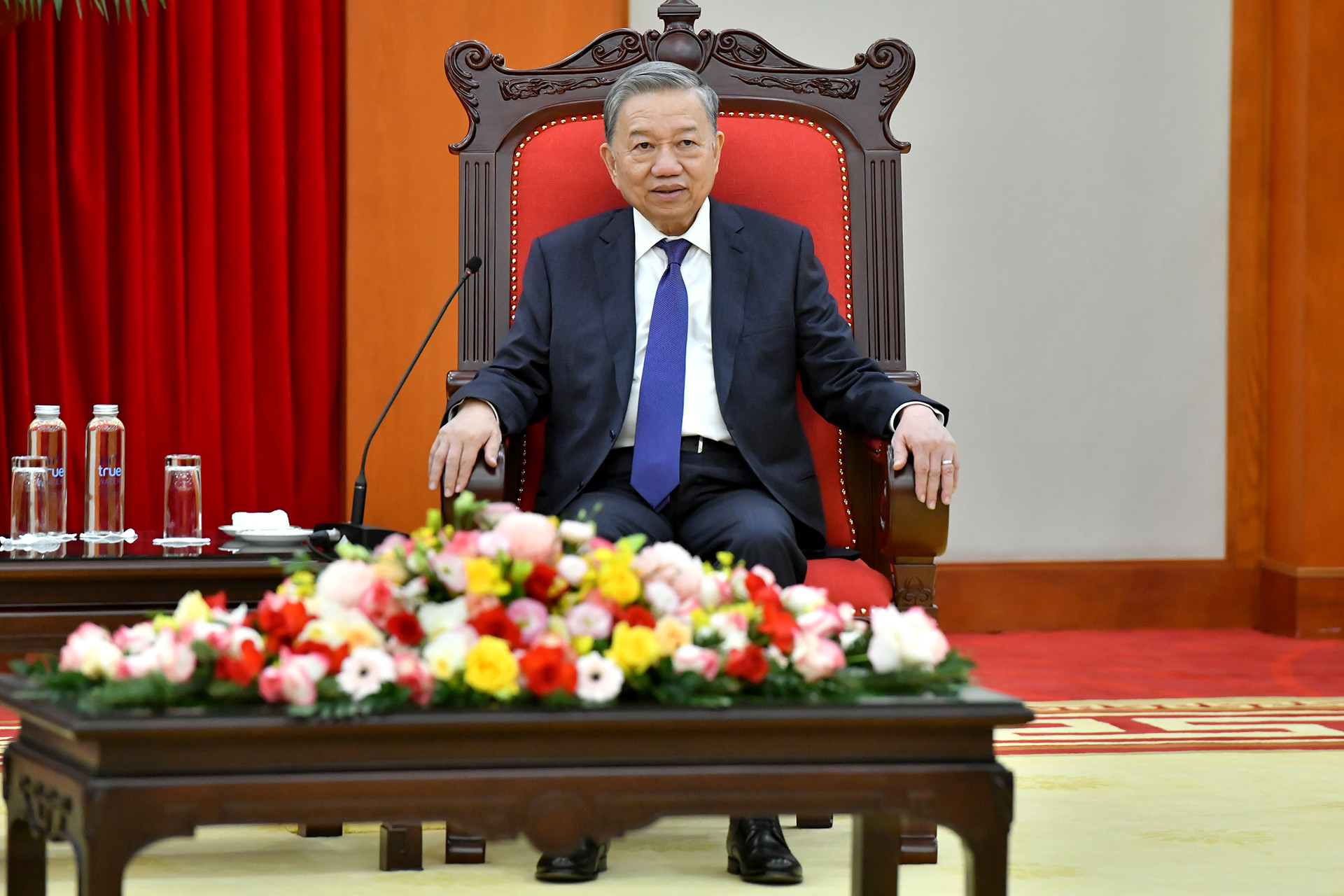 Tổng Bí thư Tô Lâm phát biểu tại buổi tiếp.