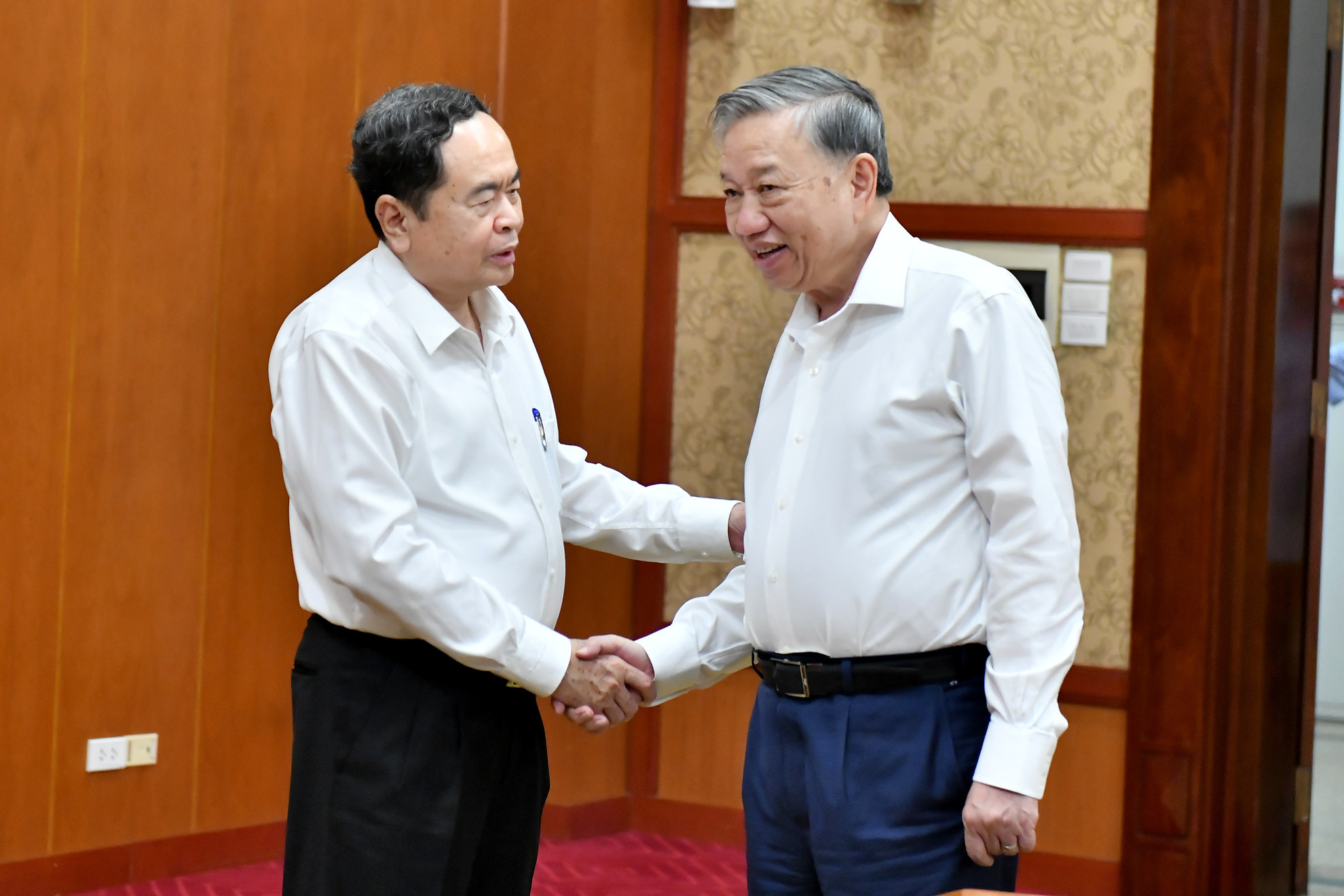 Tổng Bí thư, Chủ tịch nước Tô Lâm và Chủ tịch Quốc hội Trần Thanh Mẫn tại phiên họp.