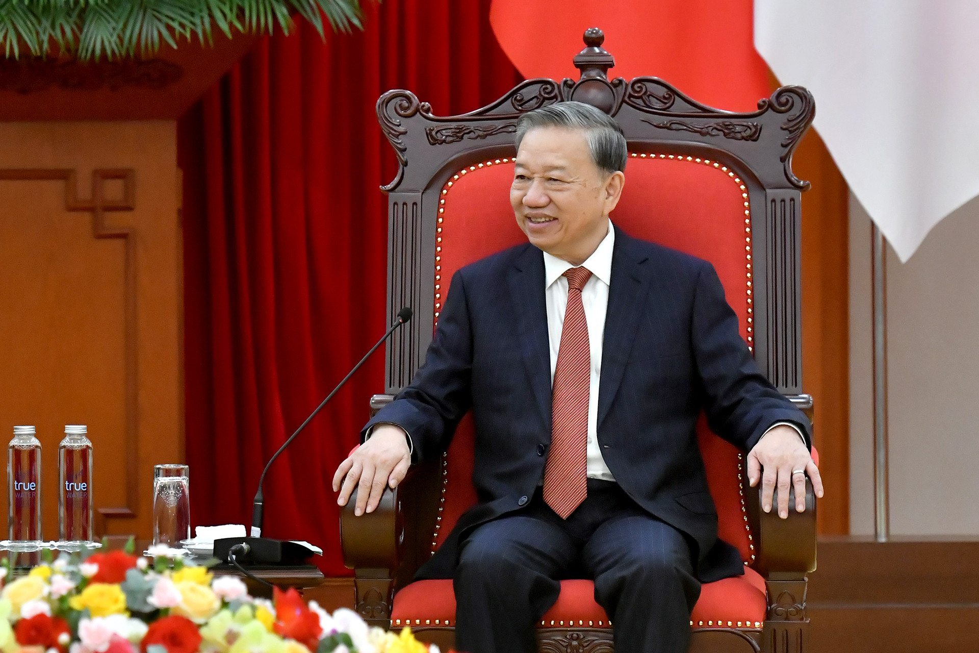 Tổng Bí thư Tô Lâm phát biểu tại buổi tiếp.