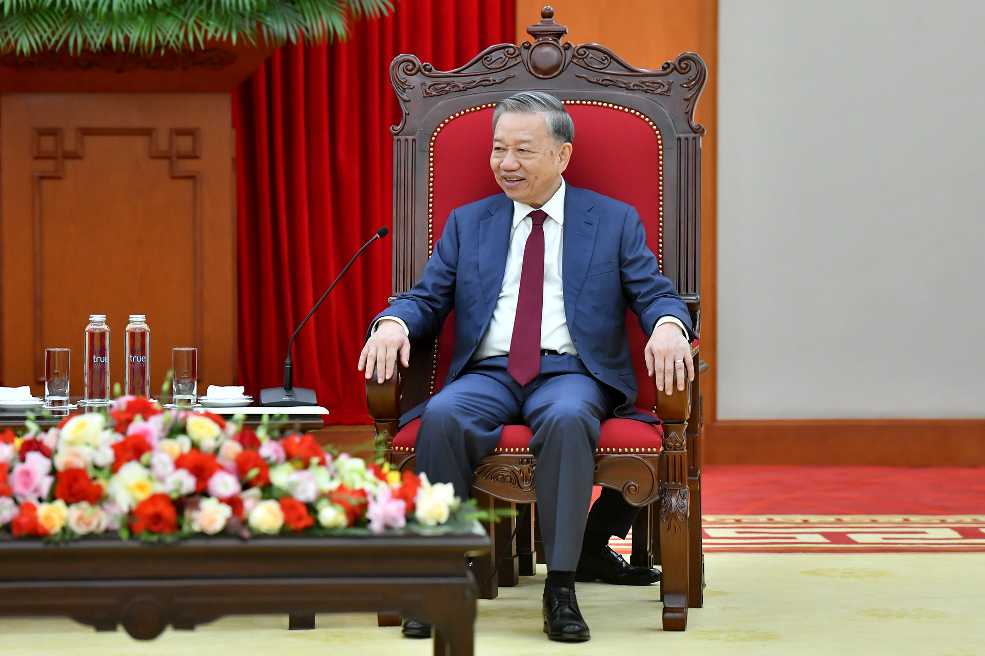 Tổng Bí thư Tô Lâm phát biểu tại buổi tiếp.