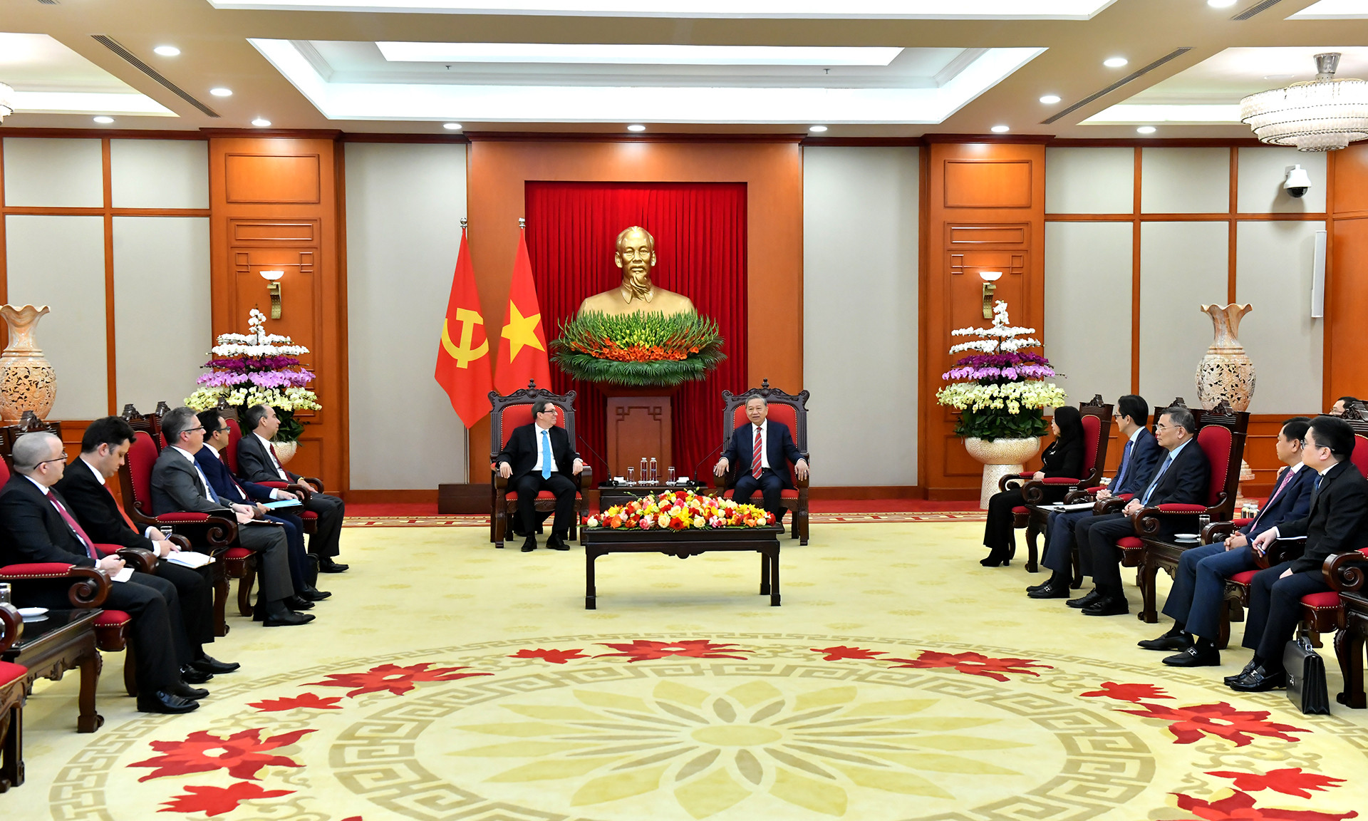 Quang cảnh buổi tiếp tại Trụ sở Trung ương Đảng.