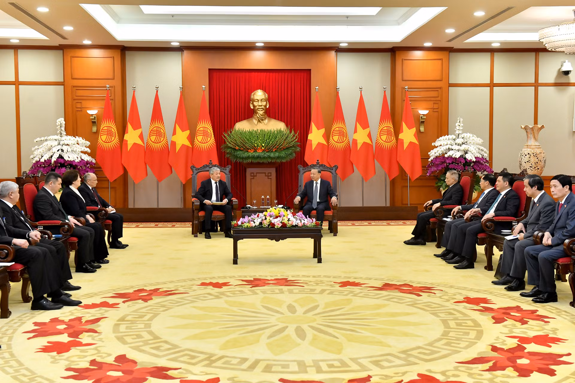 Quang cảnh buổi tiếp tại Trụ sở Trung ương Đảng.