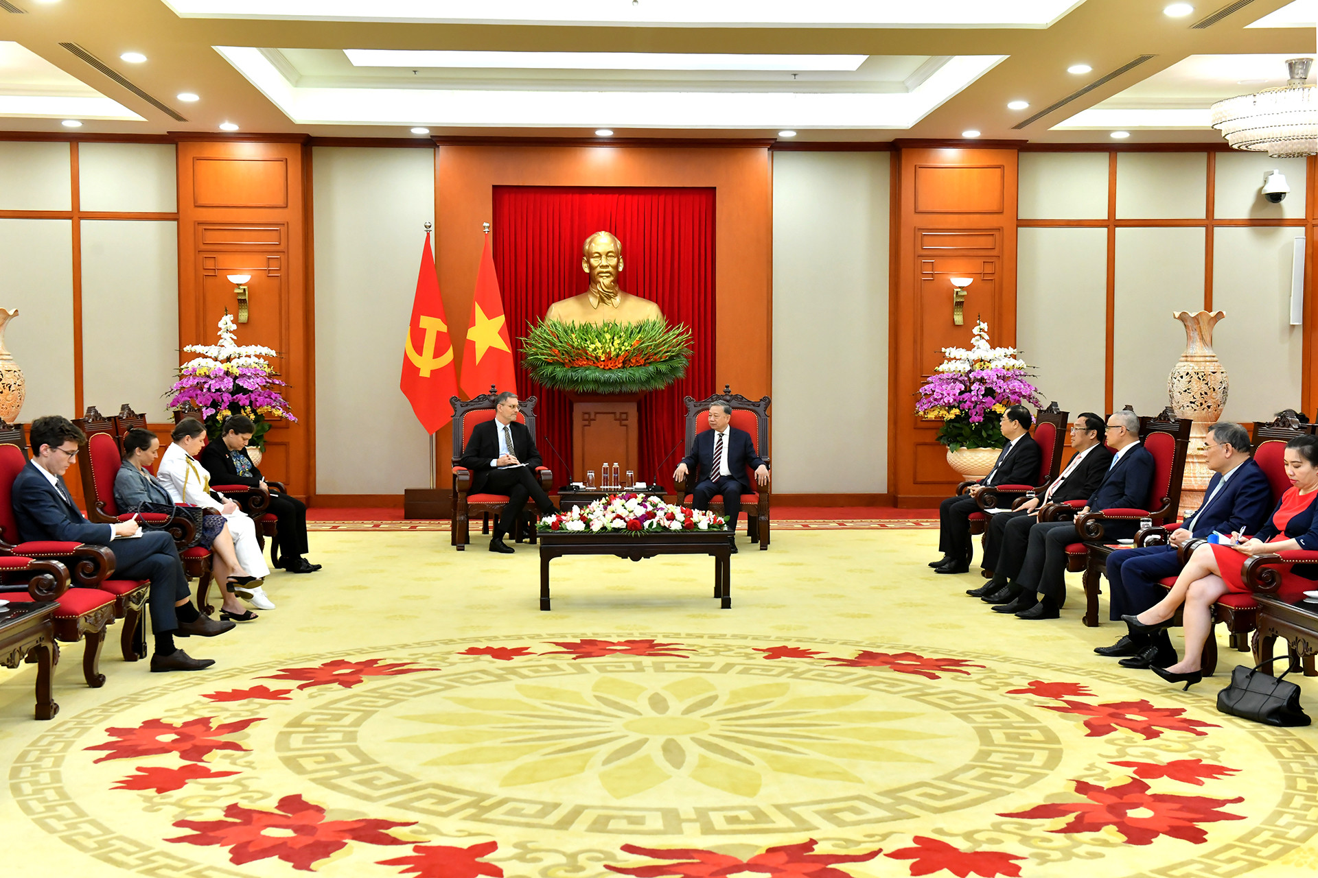 Quang cảnh buổi tiếp tại Trụ sở Trung ương Đảng.