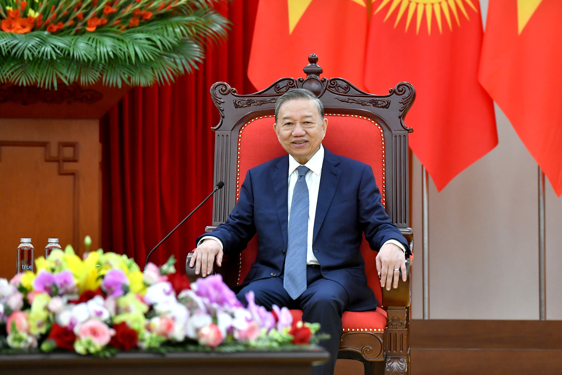 Tổng Bí thư Tô Lâm phát biểu tại buổi tiếp.