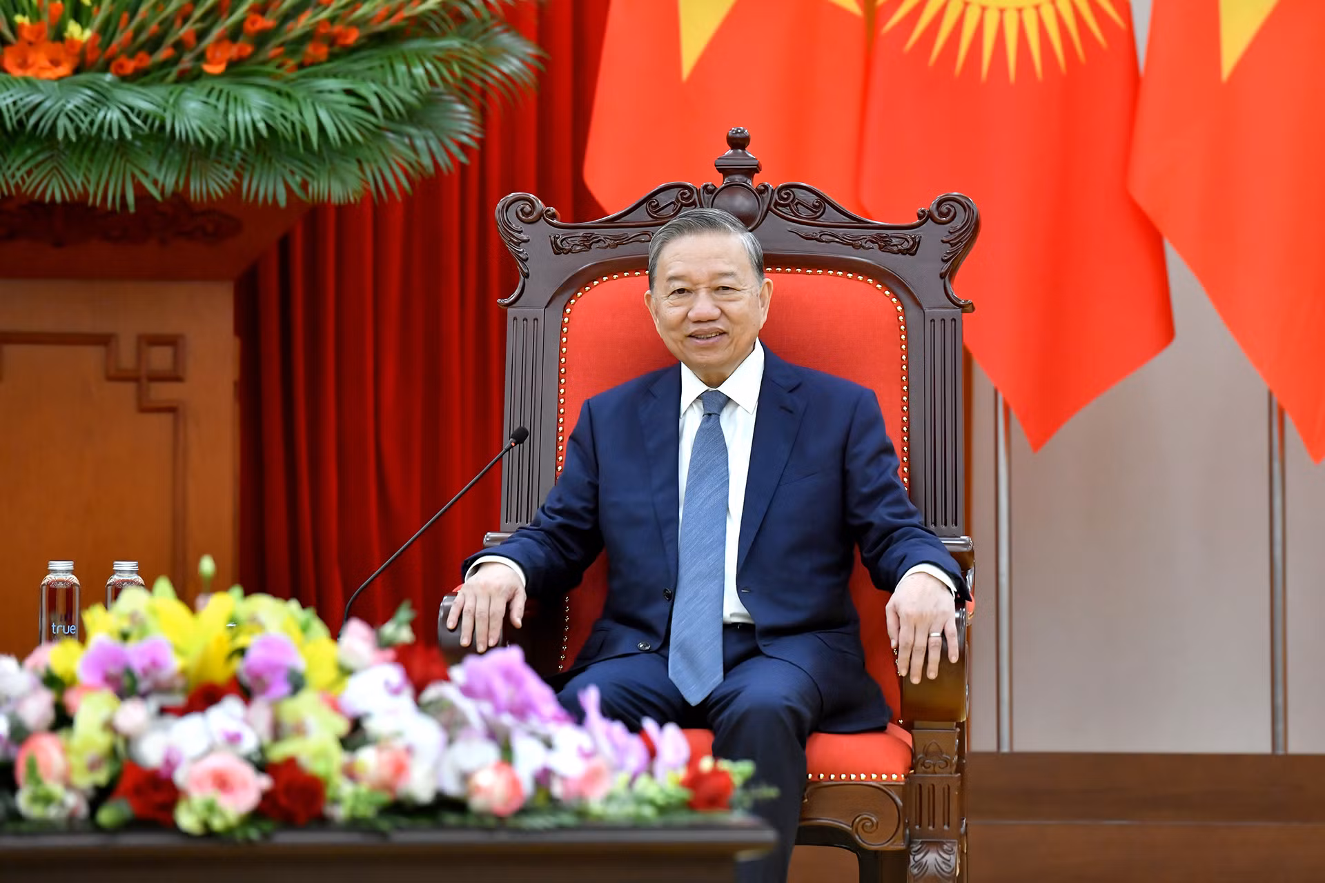 Tổng Bí thư Tô Lâm phát biểu tại buổi tiếp.