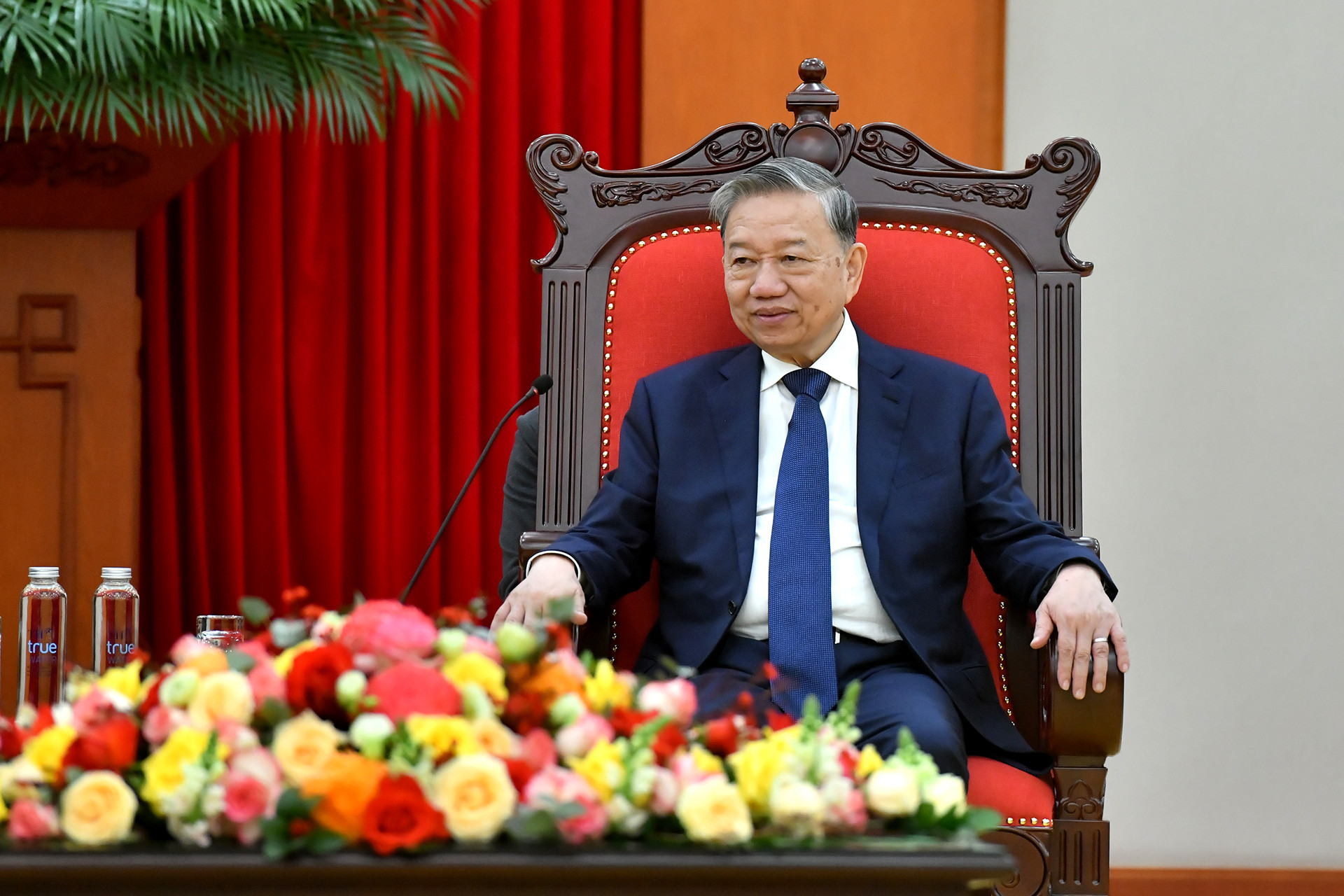 Tổng Bí thư Tô Lâm phát biểu tại buổi tiếp.