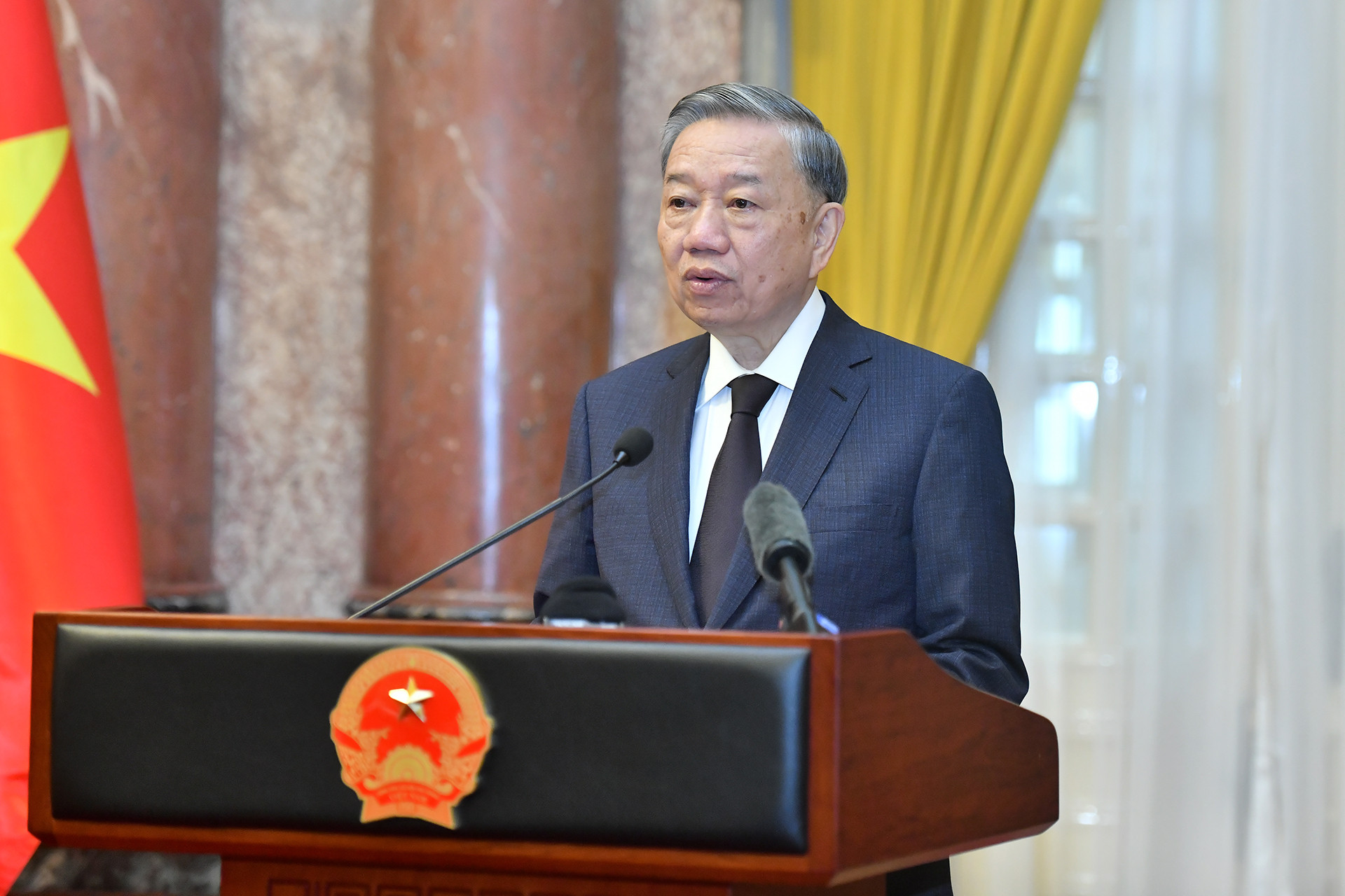 Tổng Bí thư, Chủ tịch nước Tô Lâm phát biểu tại buổi gặp.