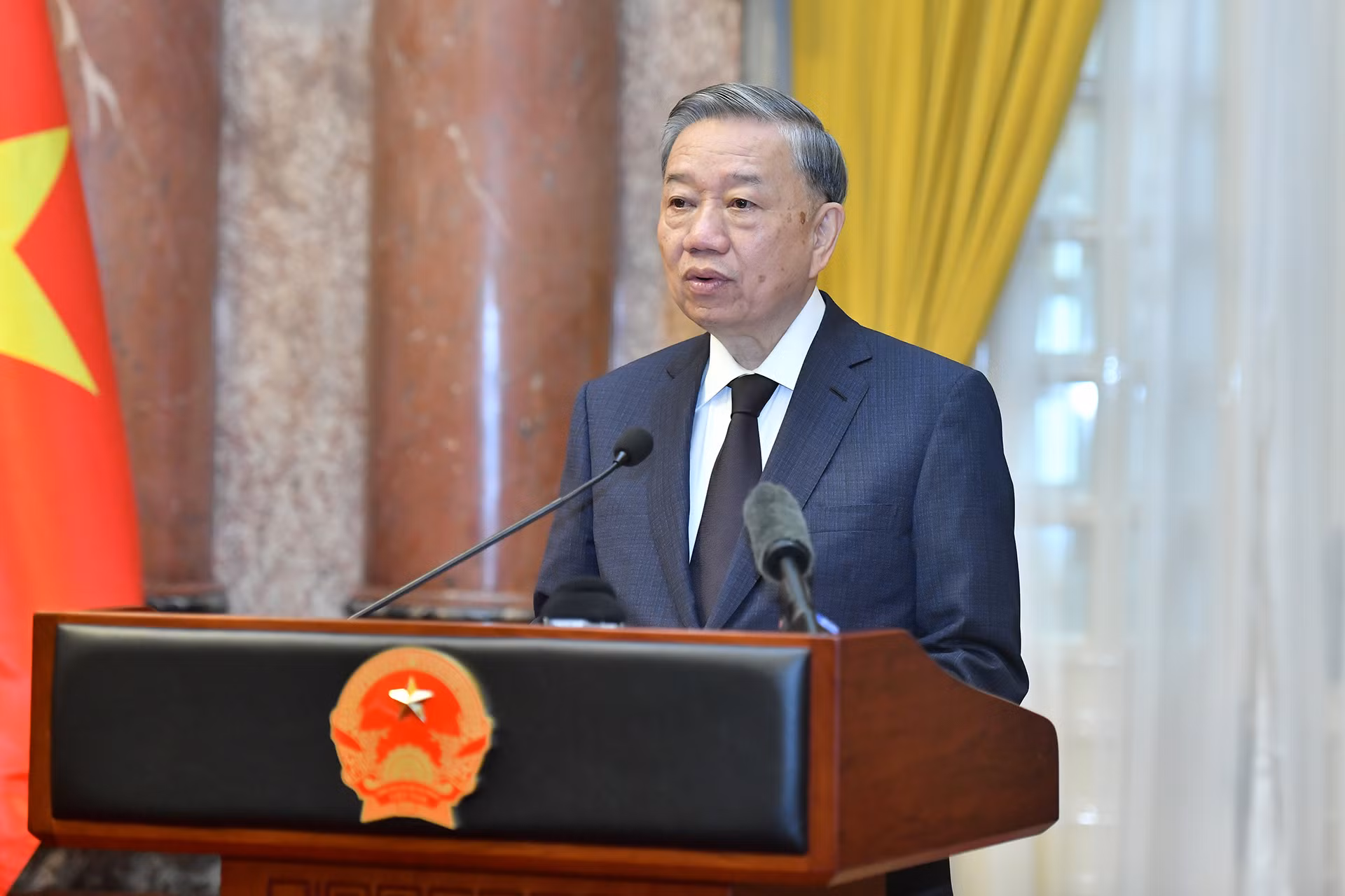 Tổng Bí thư, Chủ tịch nước Tô Lâm phát biểu tại buổi gặp.