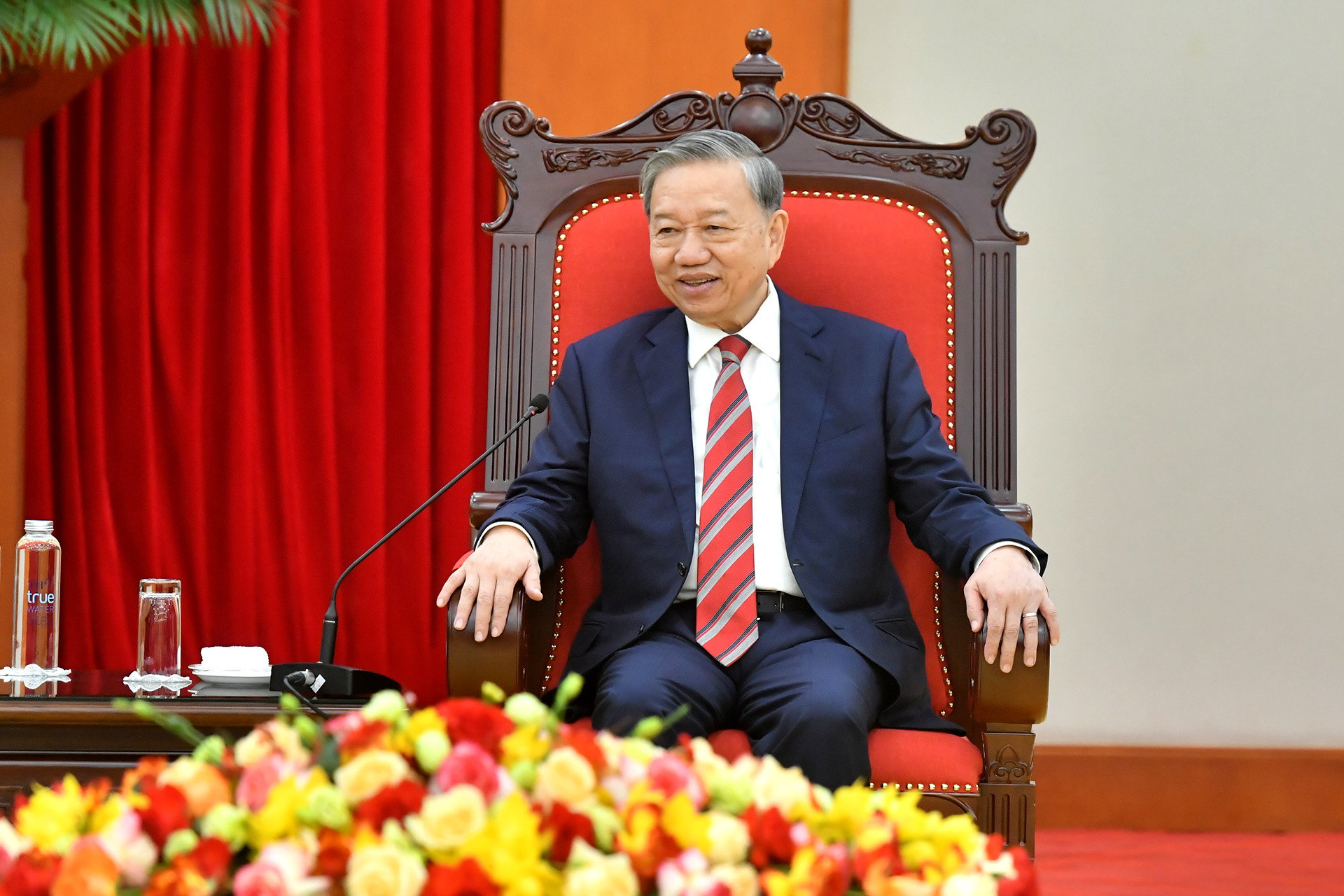 Tổng Bí thư Tô Lâm phát biểu tại buổi tiếp.