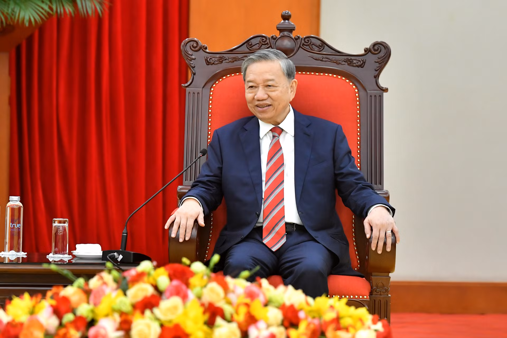 Tổng Bí thư Tô Lâm phát biểu tại buổi tiếp.