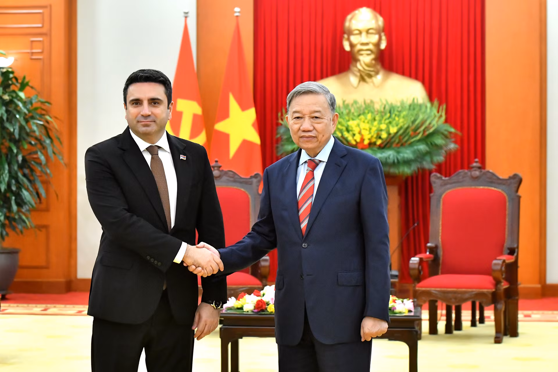 [Ảnh] Tổng Bí thư Tô Lâm tiếp Chủ tịch Quốc hội Cộng hòa Armenia Alen Simonyan ảnh 1