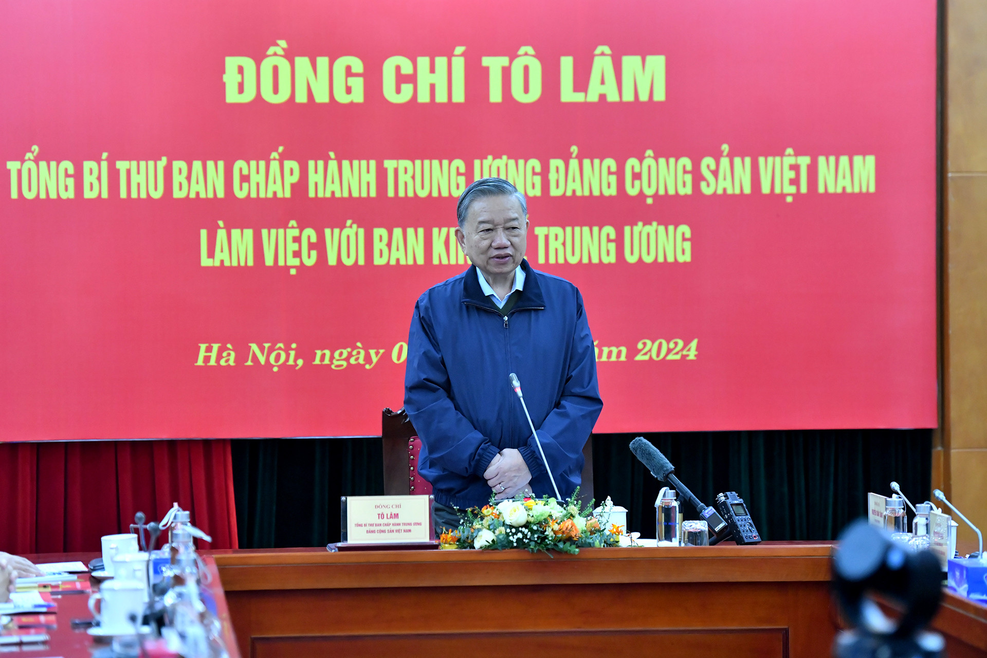 Tổng Bí thư Tô Lâm phát biểu chỉ đạo tại buổi làm việc.