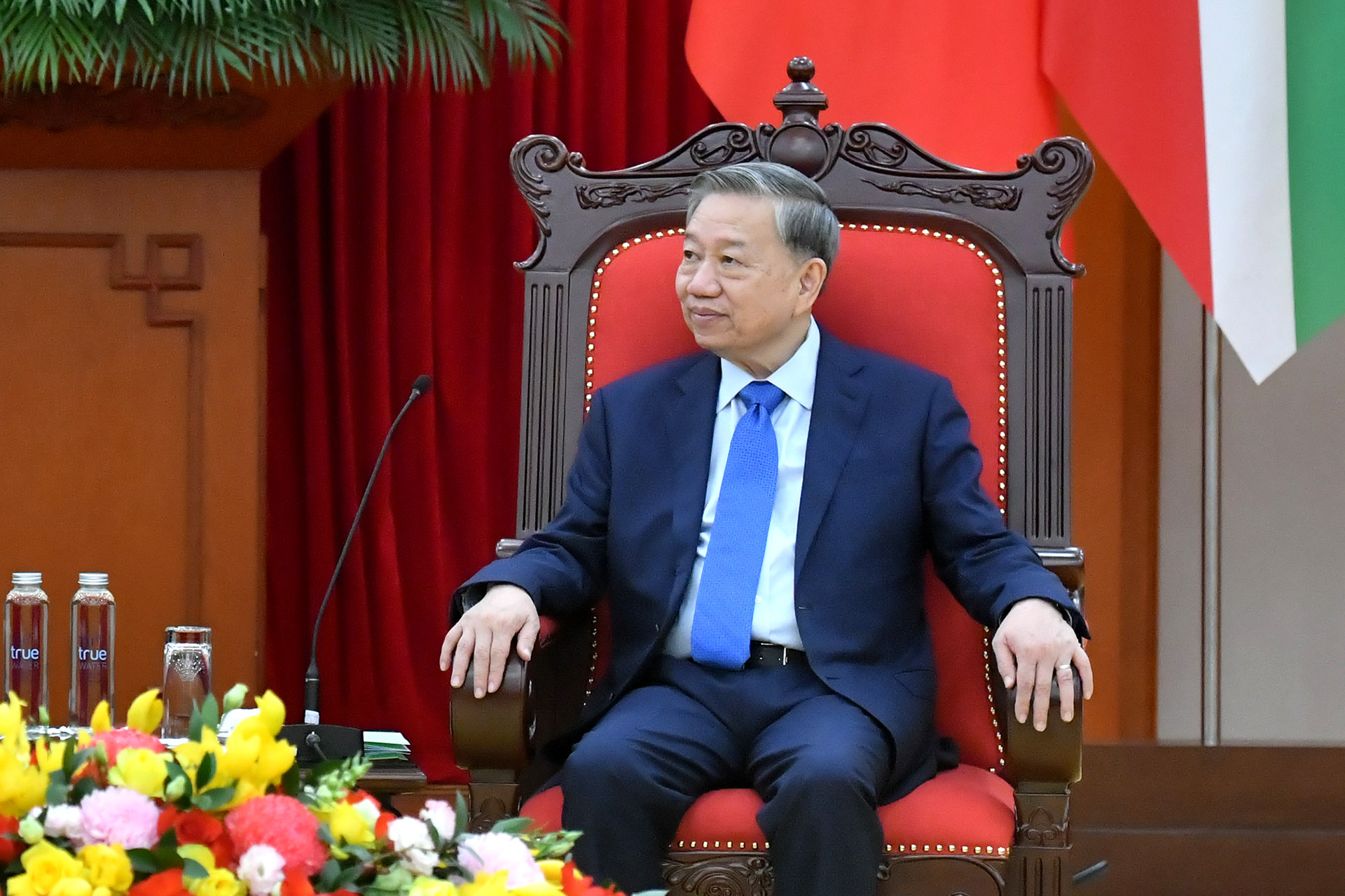 Tổng Bí thư Tô Lâm phát biểu tại buổi tiếp.