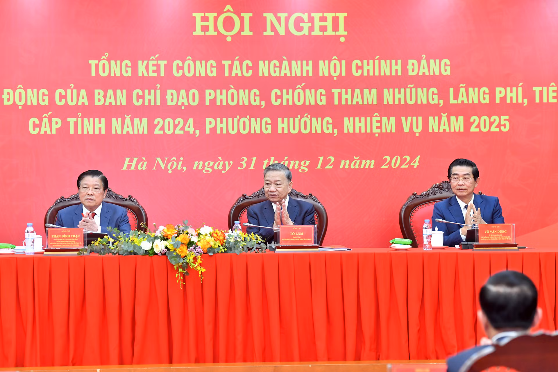 Tổng Bí thư Tô Lâm, Trưởng Ban Chỉ đạo Trung ương về phòng, chống tham nhũng, lãng phí, tiêu cực chủ trì hội nghị.