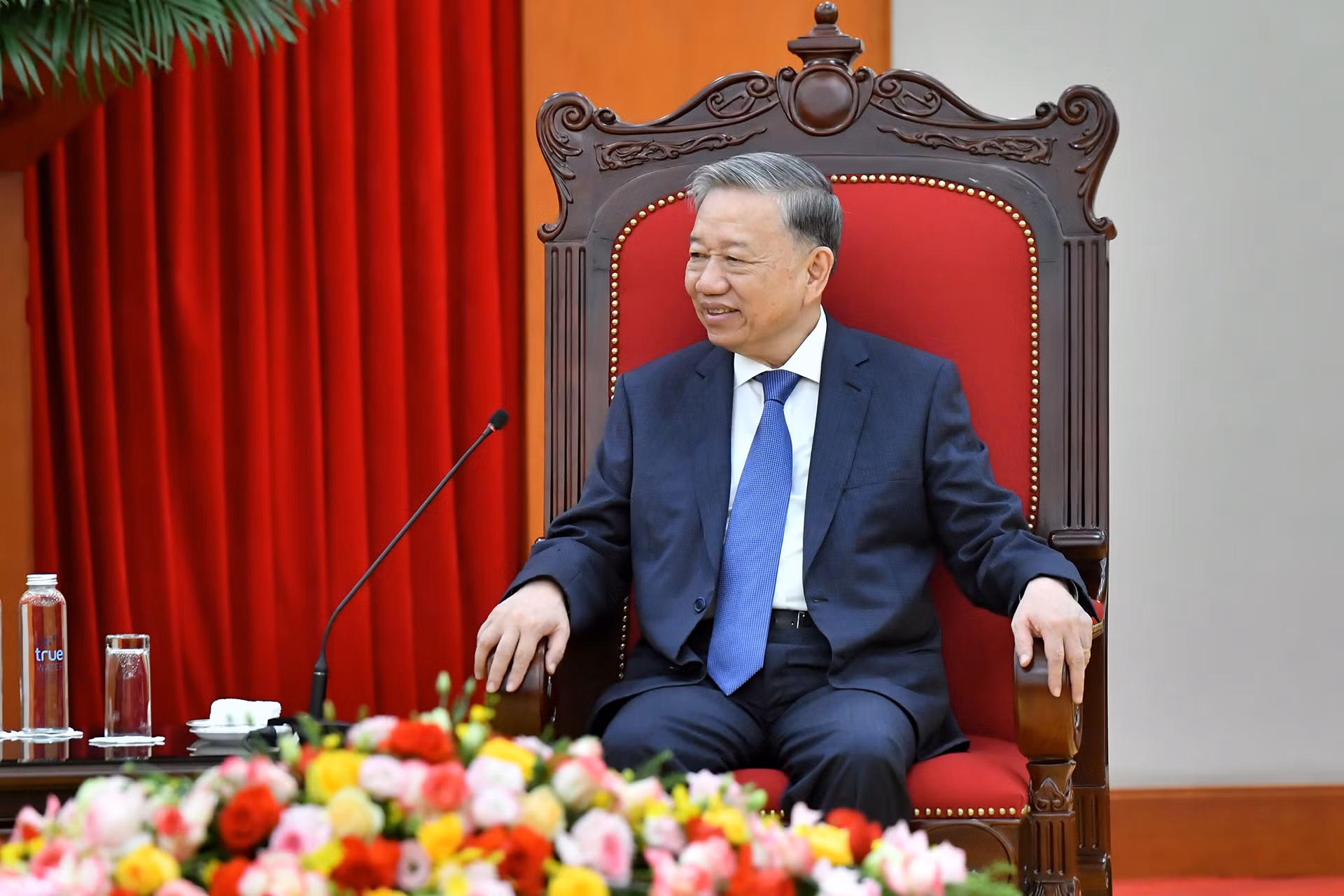 Tổng Bí thư Tô Lâm phát biểu tại buổi tiếp.