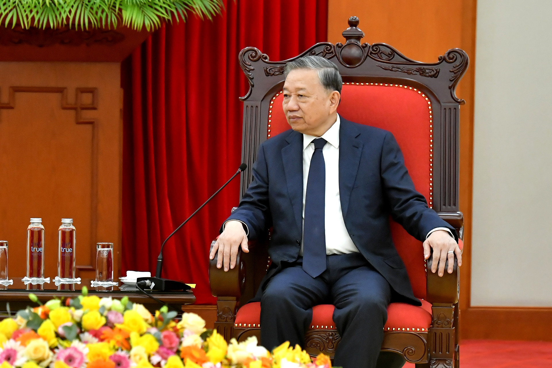 Tổng Bí thư Tô Lâm phát biểu tại buổi tiếp.