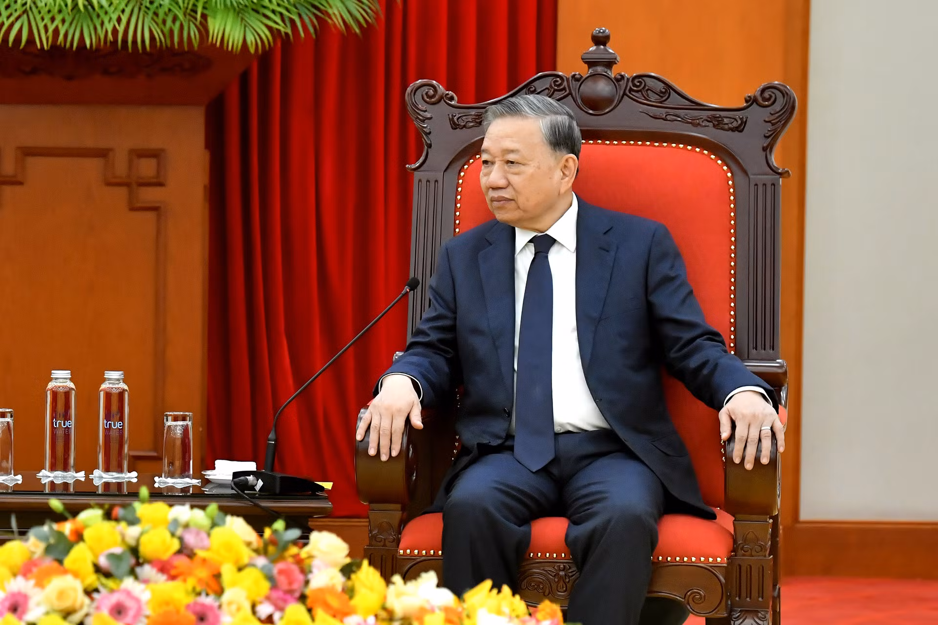 Tổng Bí thư Tô Lâm phát biểu tại buổi tiếp.