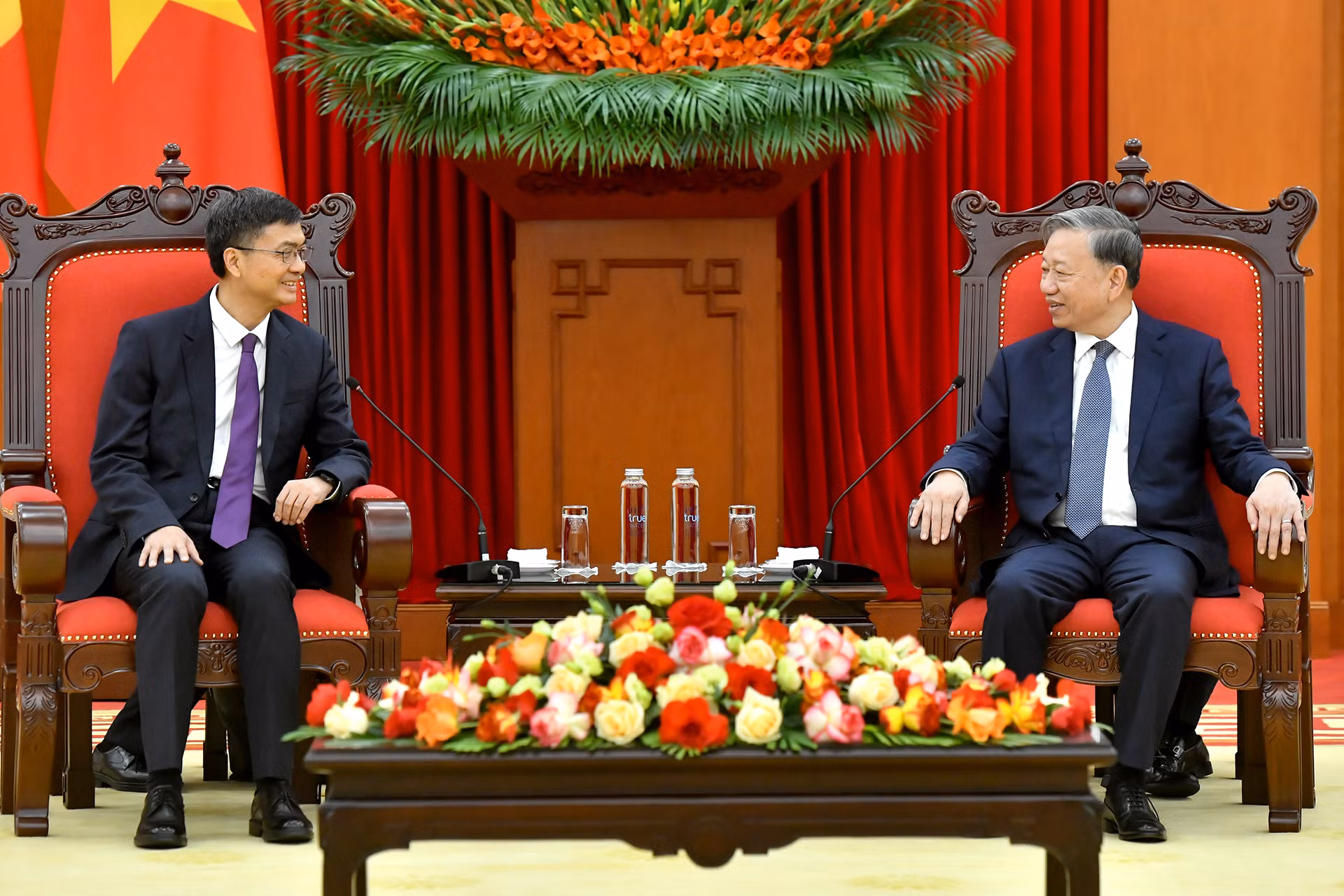 Tổng Bí thư Tô Lâm tiếp Bí thư Khu ủy Quảng Tây (Trung Quốc) Trần Cương.