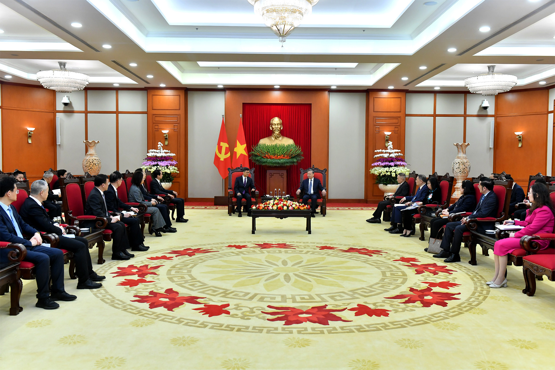 Quang cảnh buổi tiếp tại Trụ sở Trung ương Đảng.