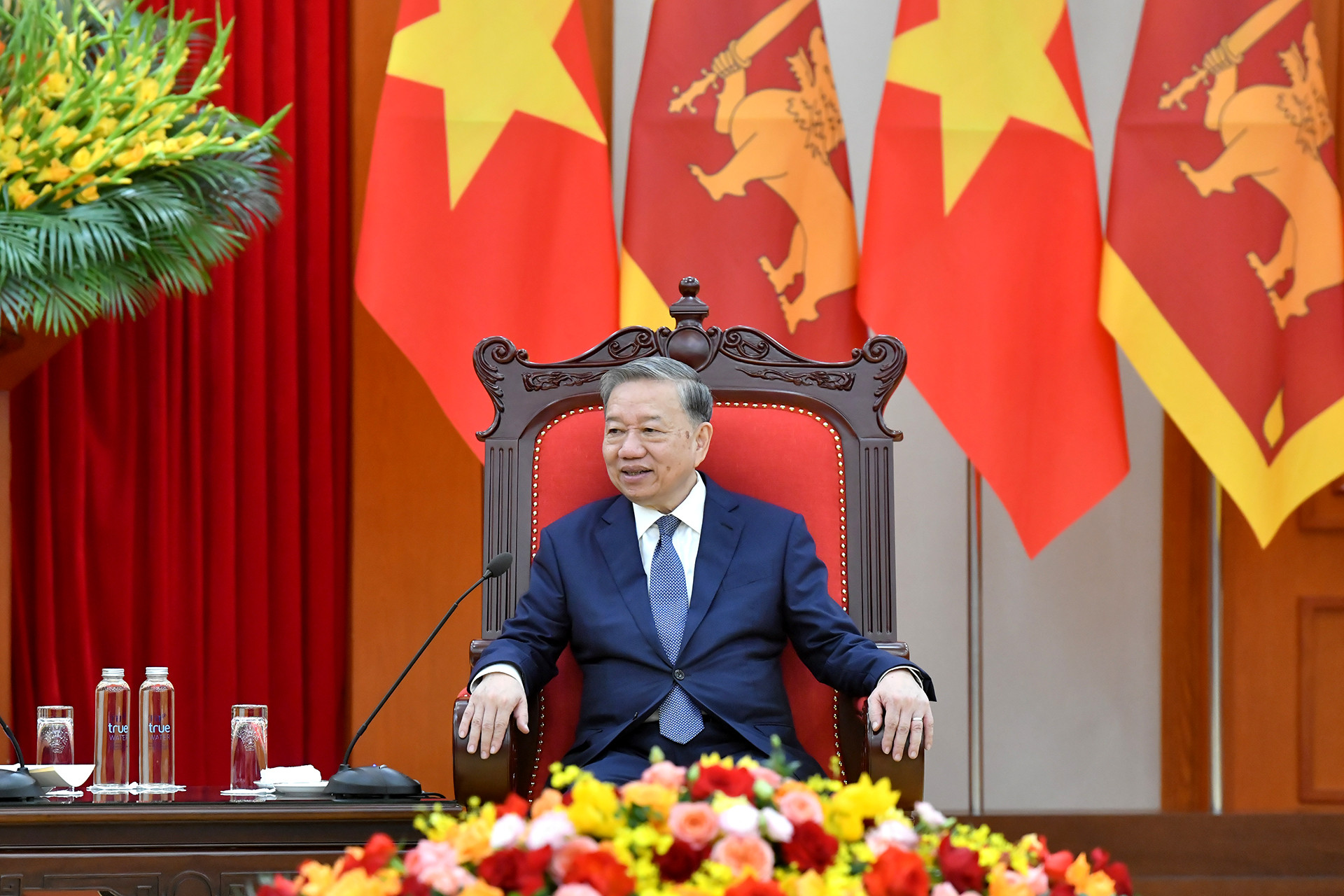 Tổng Bí thư Tô Lâm phát biểu tại buổi tiếp.