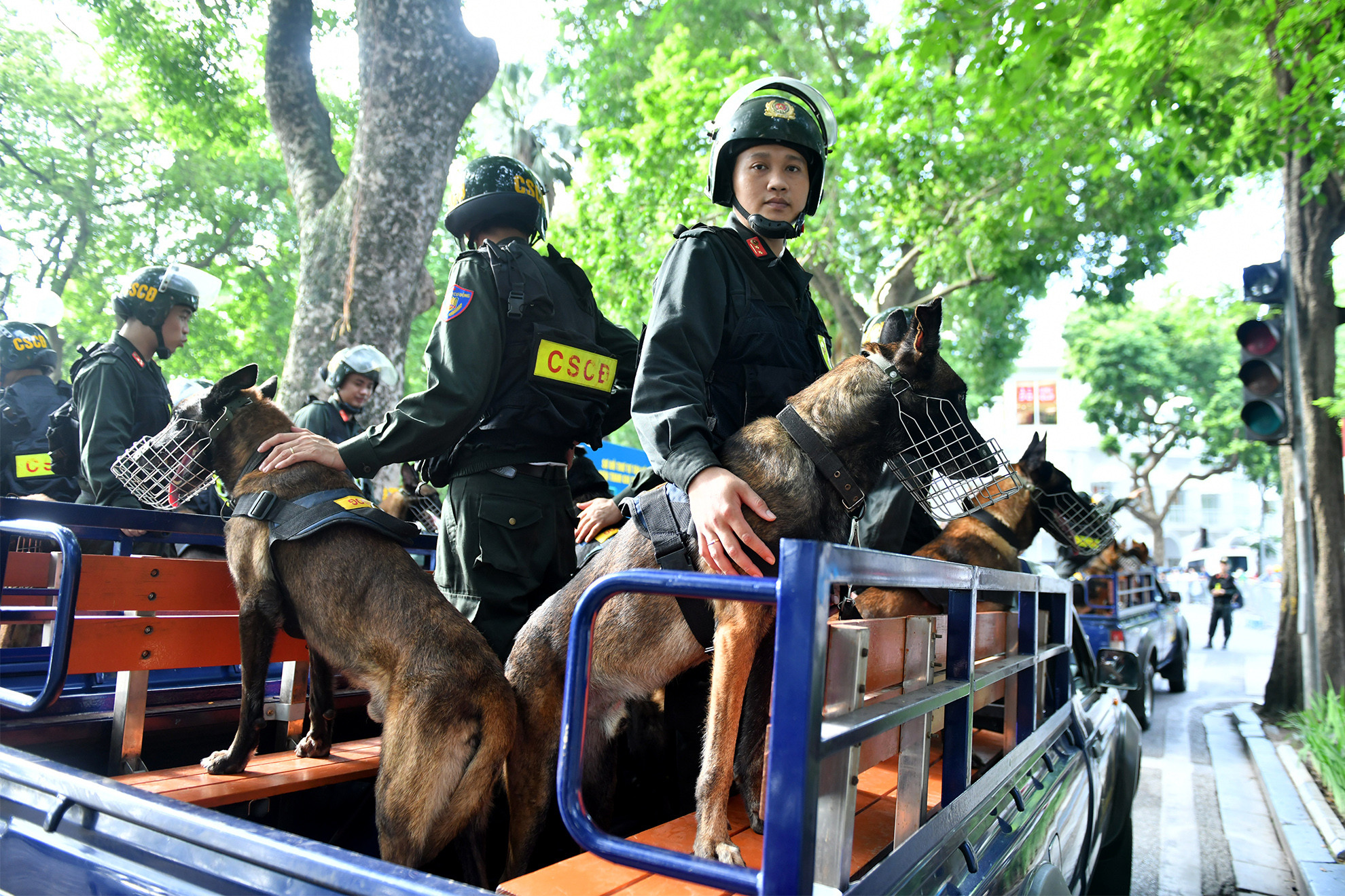 Lực lượng Cảnh khuyển tham gia tuần hành.