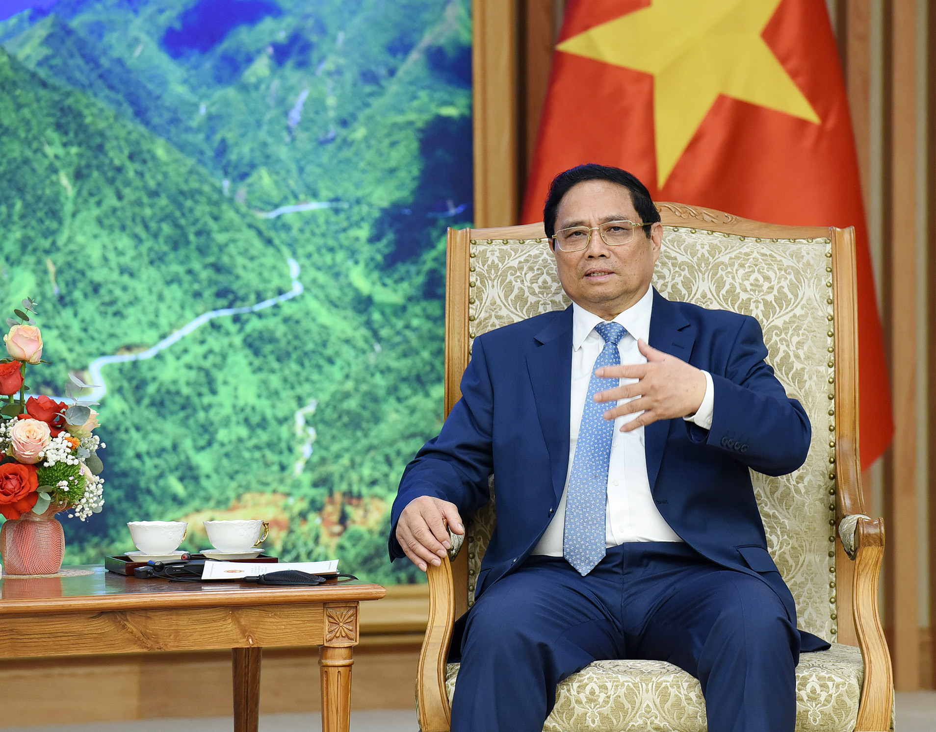 Thủ tướng Phạm Minh Chính phát biểu tại buổi tiếp.