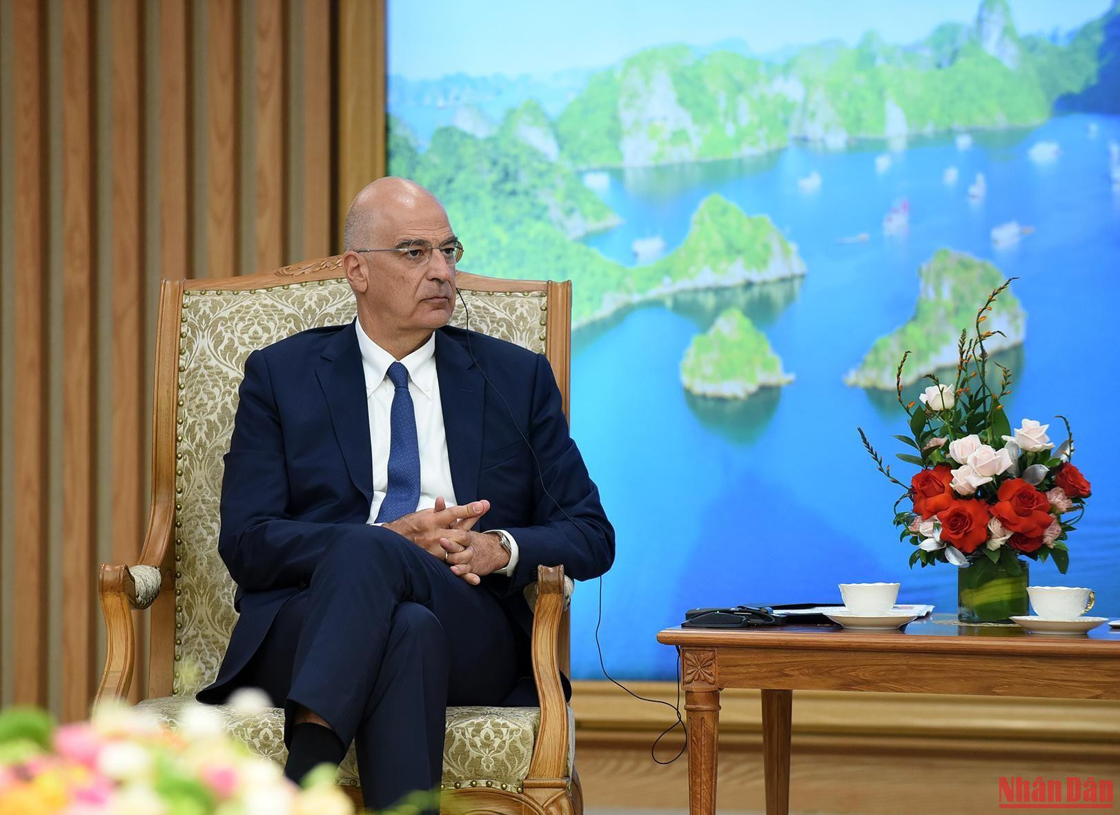 Bộ trưởng Ngoại giao Cộng hòa Hy Lạp Nikolaos Dendias phát biểu.