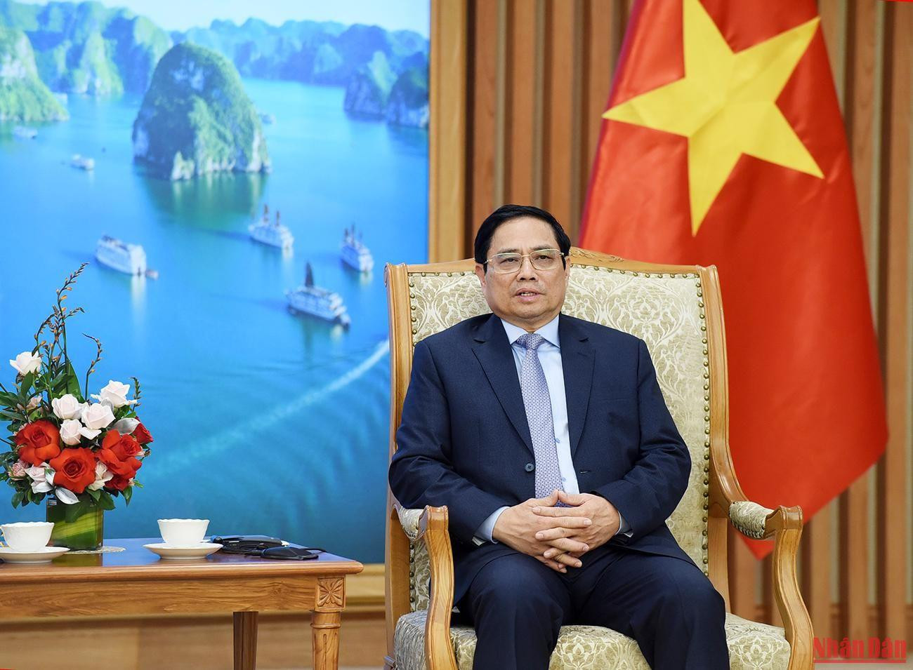 Thủ tướng Phạm Minh Chính phát biểu tại buổi tiếp.