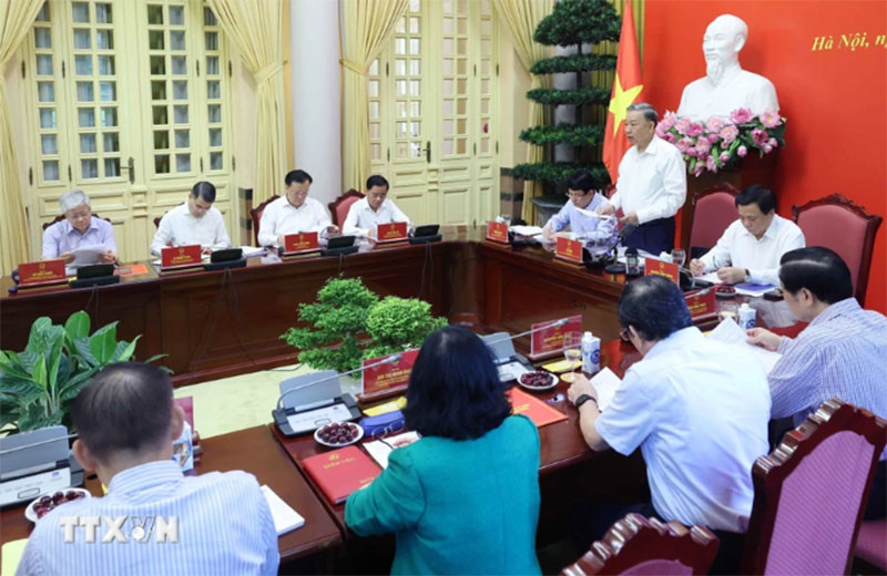 Chủ tịch nước Tô Lâm phát biểu chỉ đạo. (Ảnh: TTXVN) Chủ tịch nước Tô Lâm phát biểu chỉ đạo. (Ảnh: TTXVN)