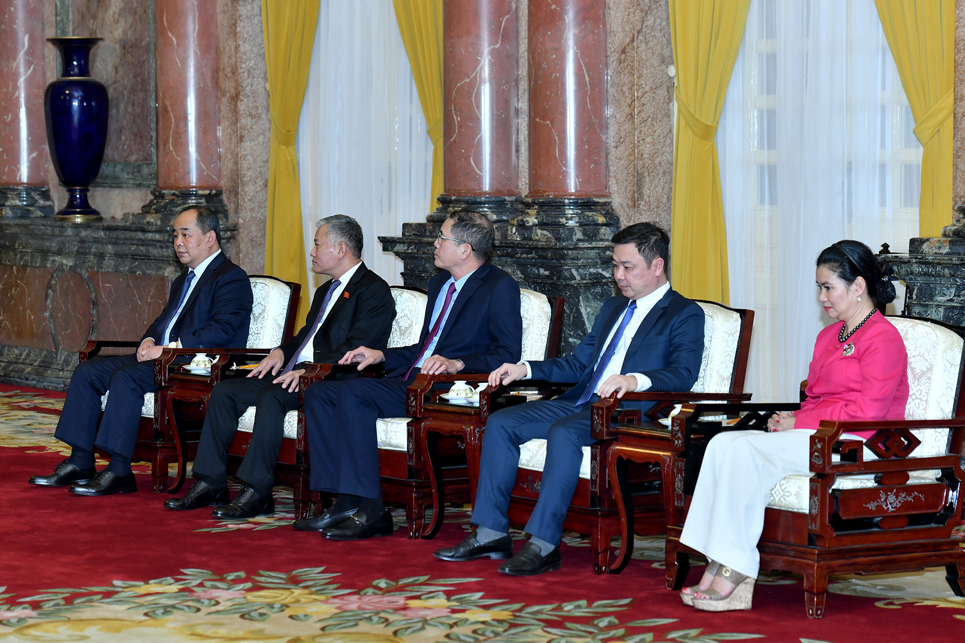 Đoàn đại biểu Việt Nam tại buổi tiếp.