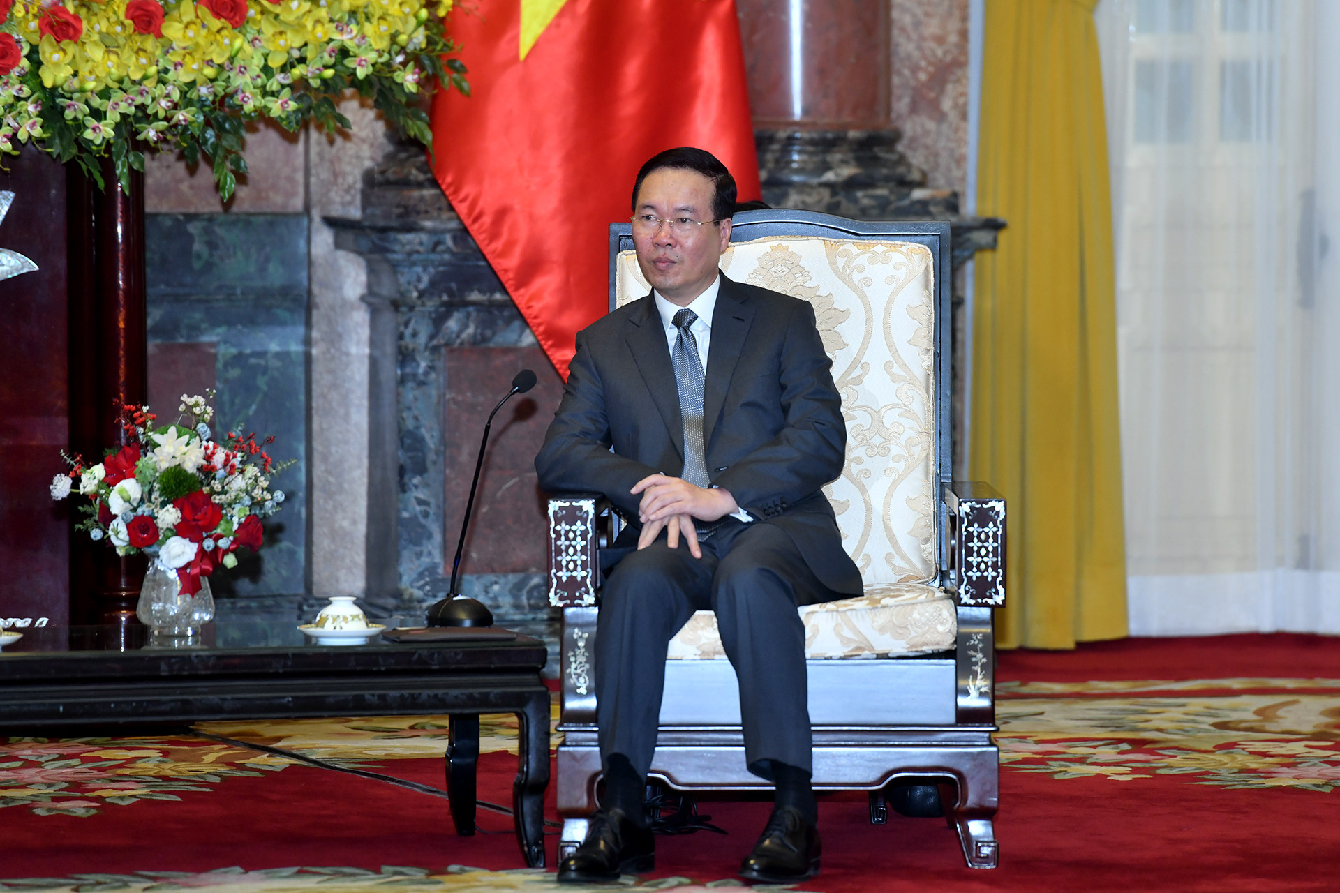 Chủ tịch nước Võ Văn Thưởng phát biểu tại buổi tiếp.