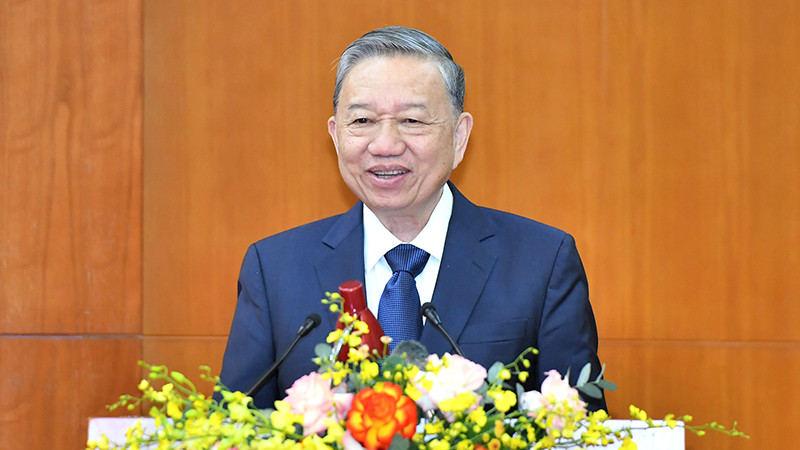 Tổng Bí thư Tô Lâm phát biểu kết luận hội nghị.