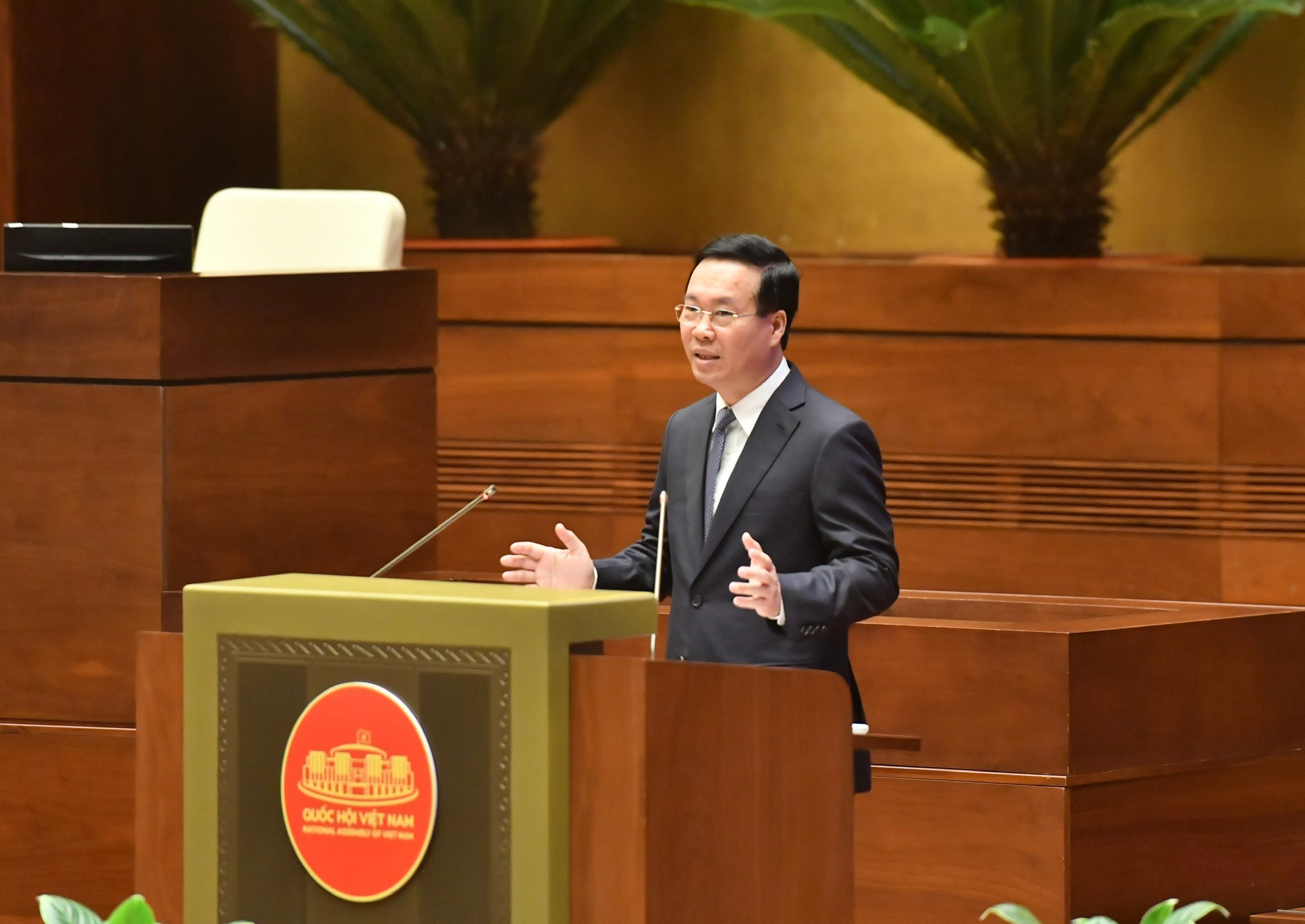 Chủ tịch nước Võ Văn Thưởng truyền đạt chuyên đề: Tiếp tục phát huy truyền thống, sức mạnh đại đoàn kết toàn dân tộc, xây dựng đất nước ta ngày càng phồn vinh, hạnh phúc.